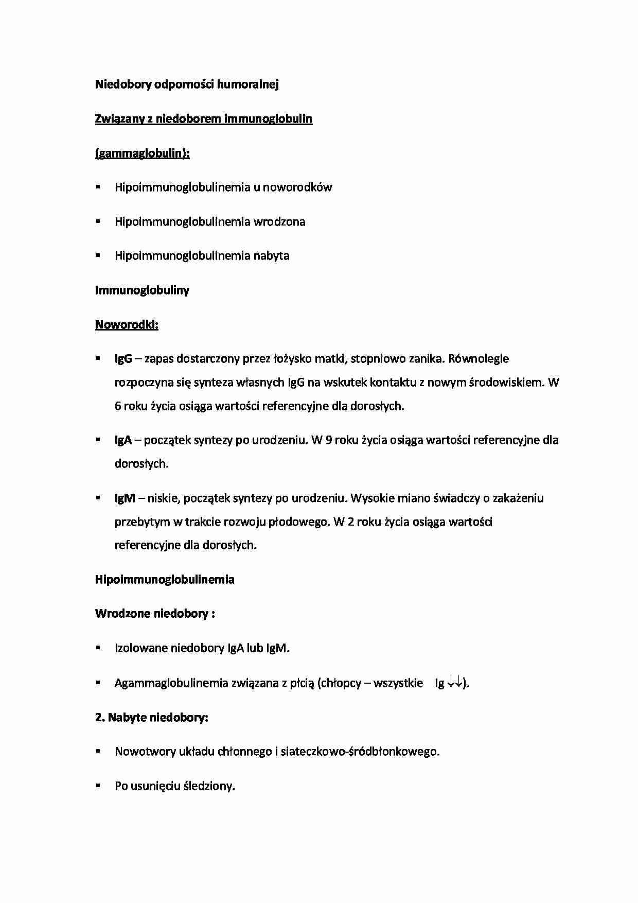 Niedobory odporności humoralnej - strona 1
