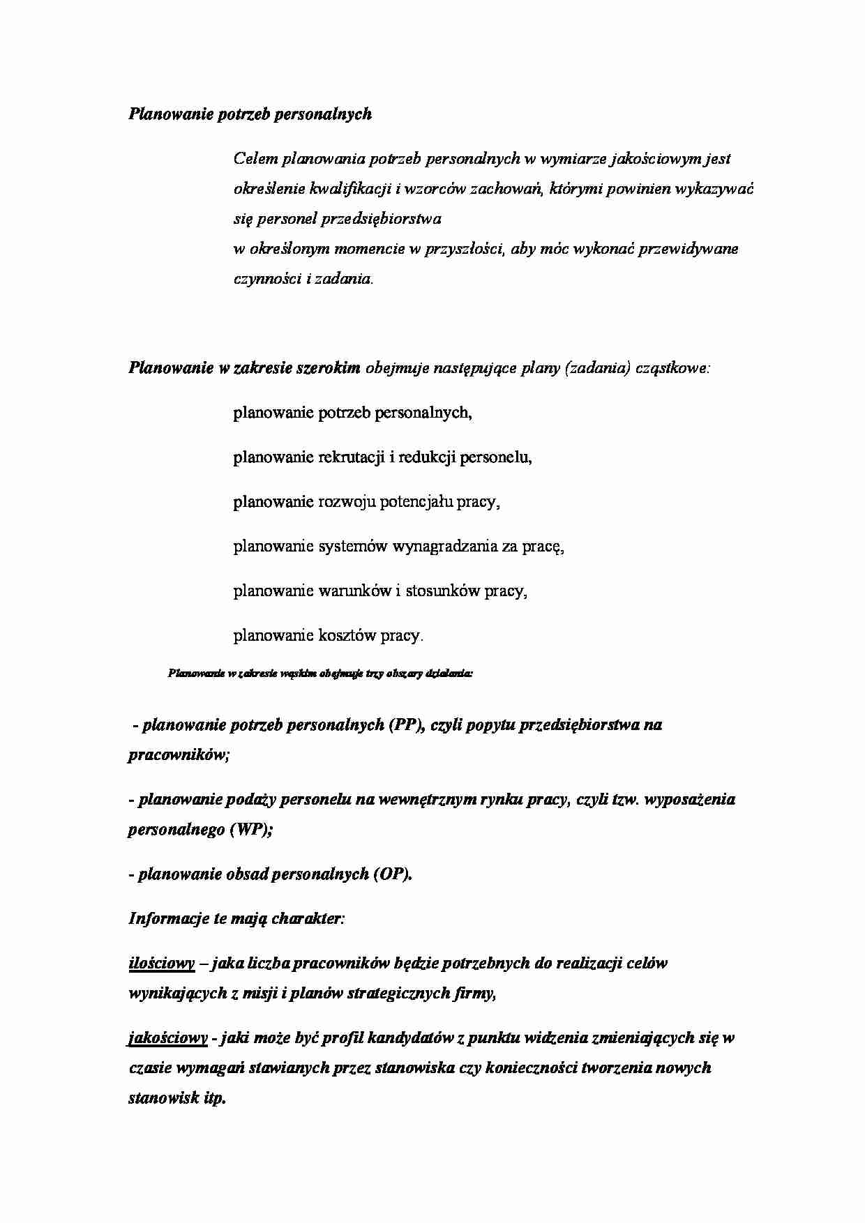 Planowanie potrzeb personalnych - Rekrutacja - strona 1