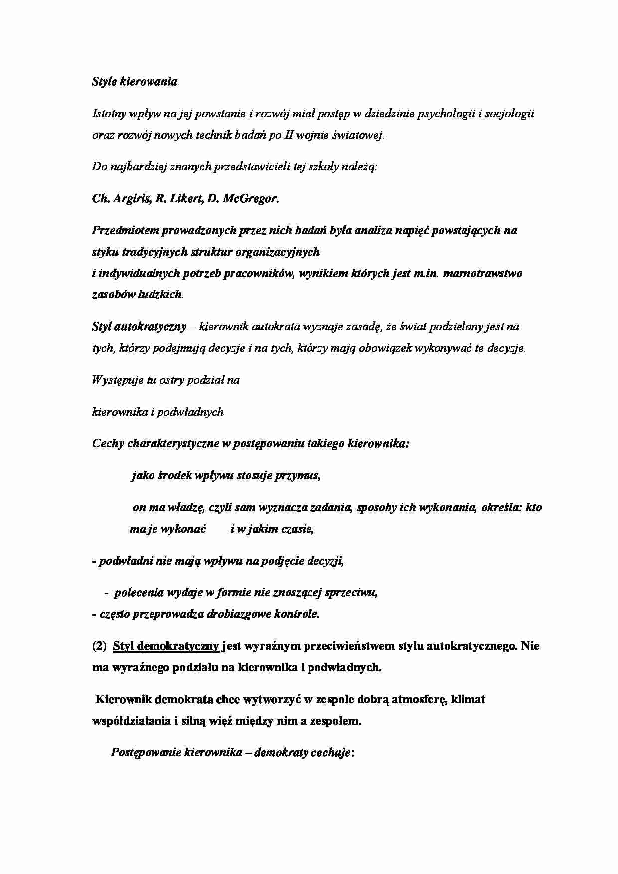 Style kierowania - strona 1