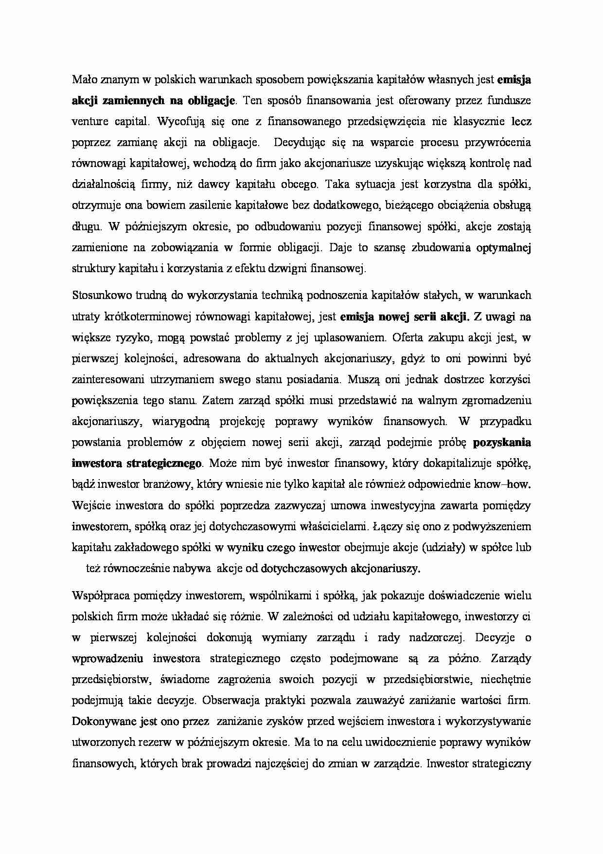 Emisja akcji zamiennych na obligacje - strona 1