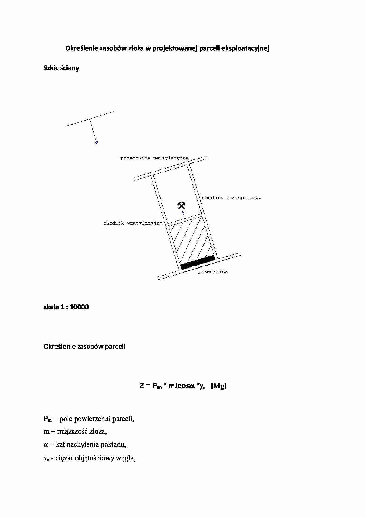 Określenie zasobów złoża w projektowanej parceli eksploatacyjnej - strona 1