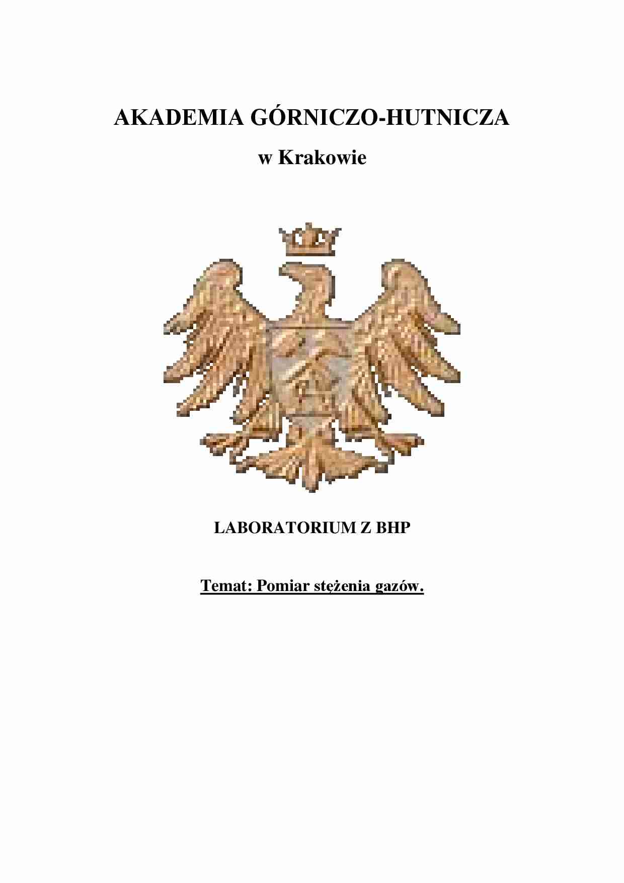 Pomiar stężenia gazów- sprawozdanie - strona 1