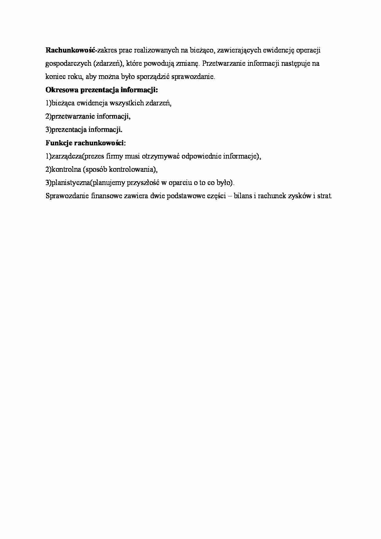 Rachunkowość - Ewidencja operacji gospodarczych - strona 1