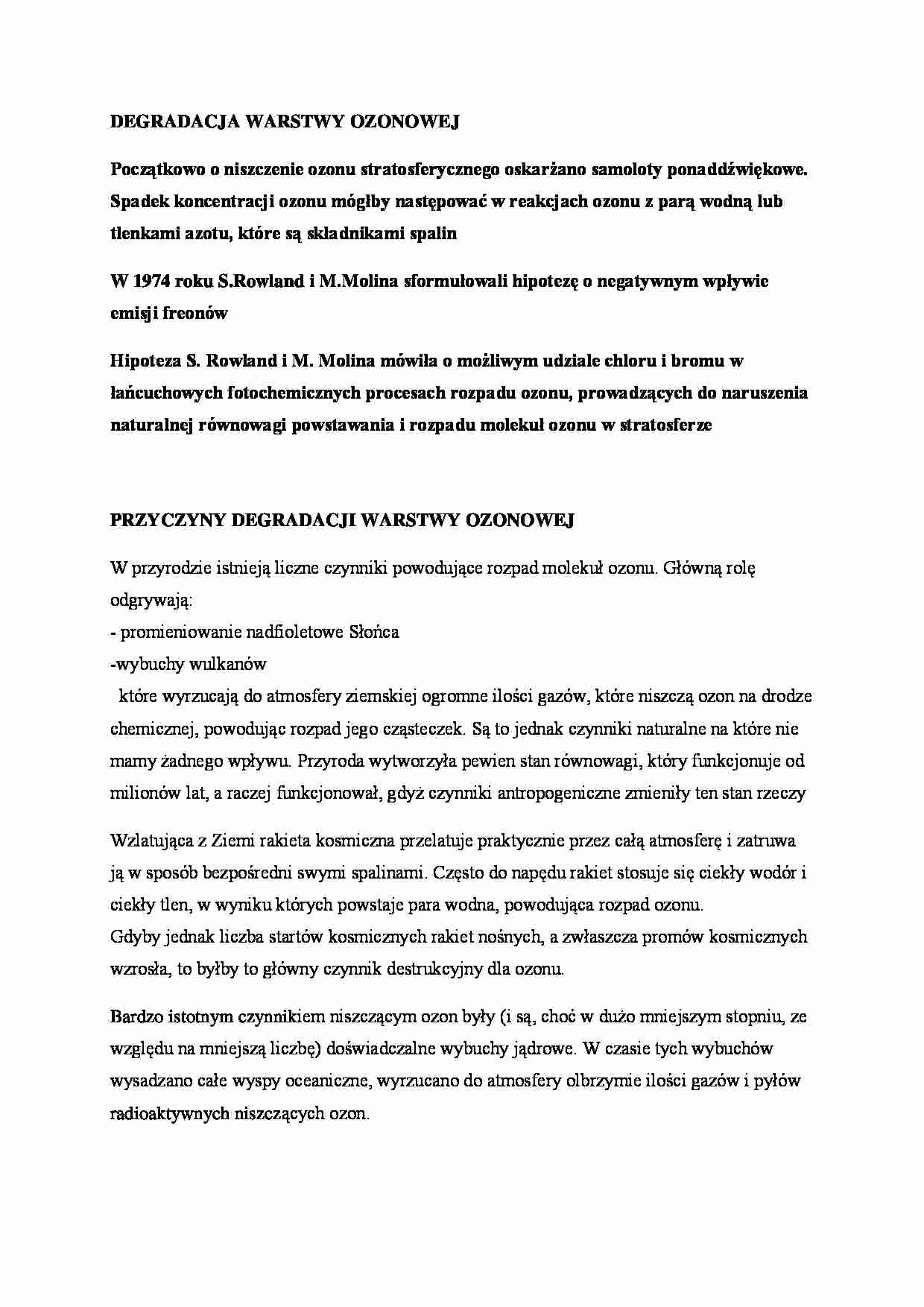 Degradacja warstwy ozonowej - strona 1