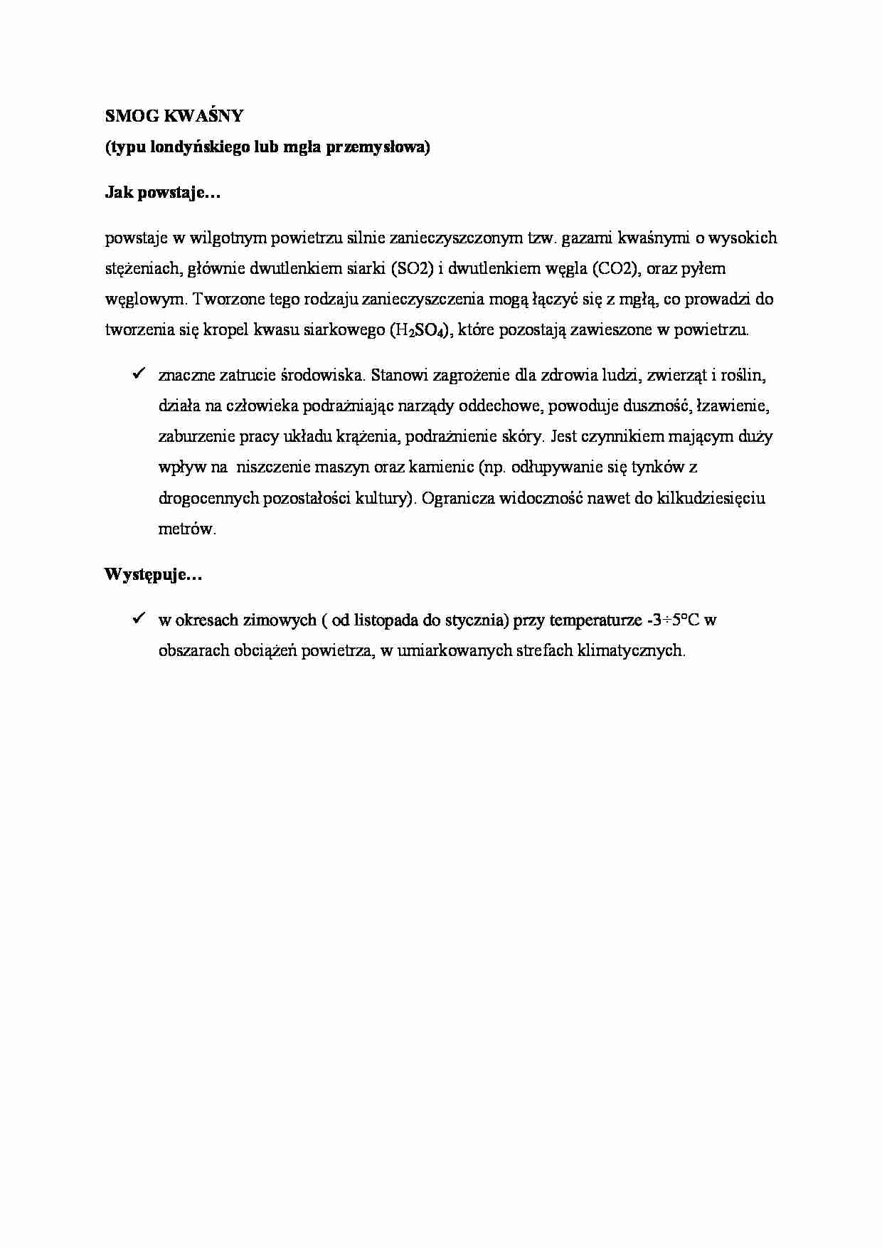 Smog kwaśny - strona 1