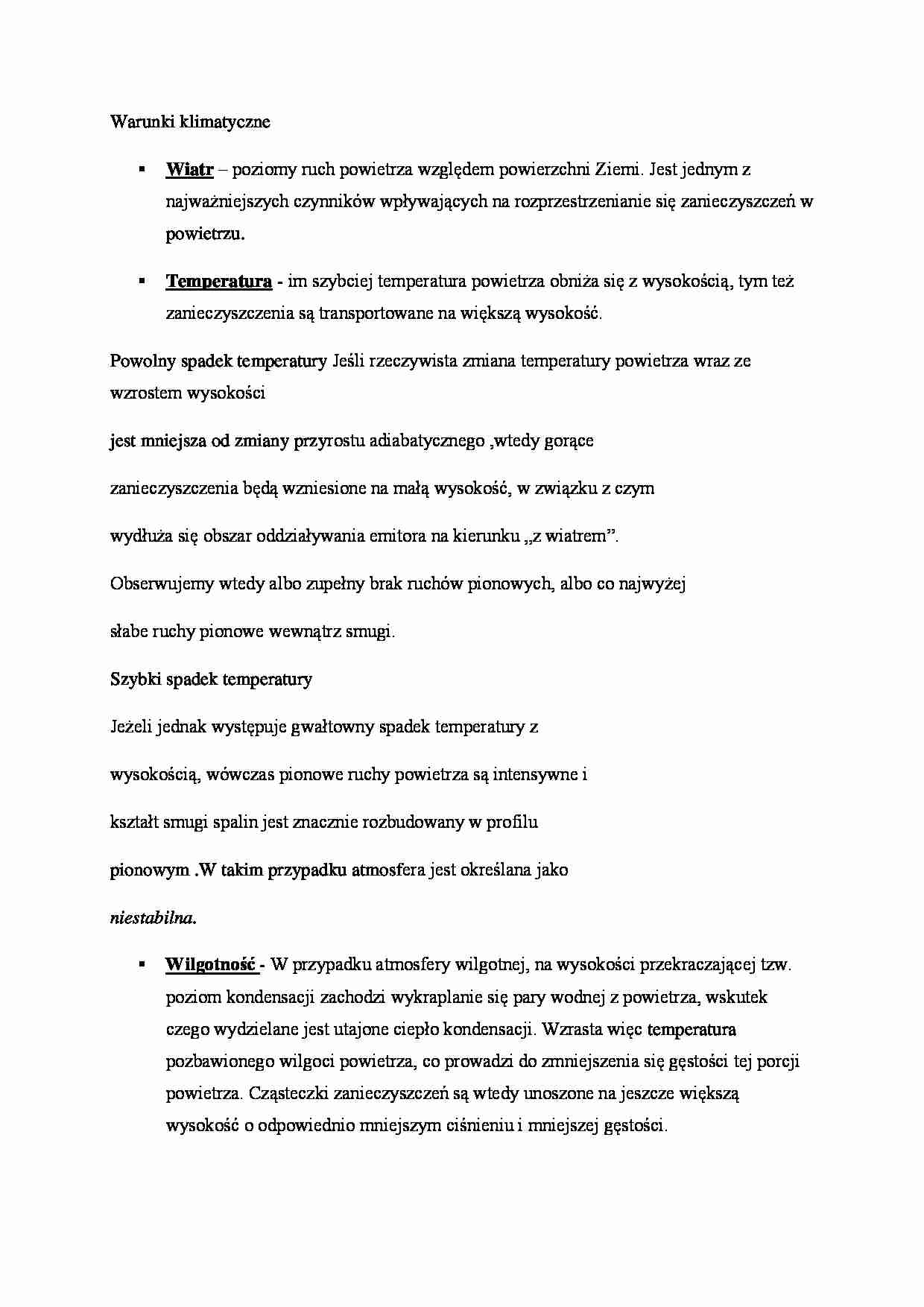 Warunki klimatyczne - strona 1