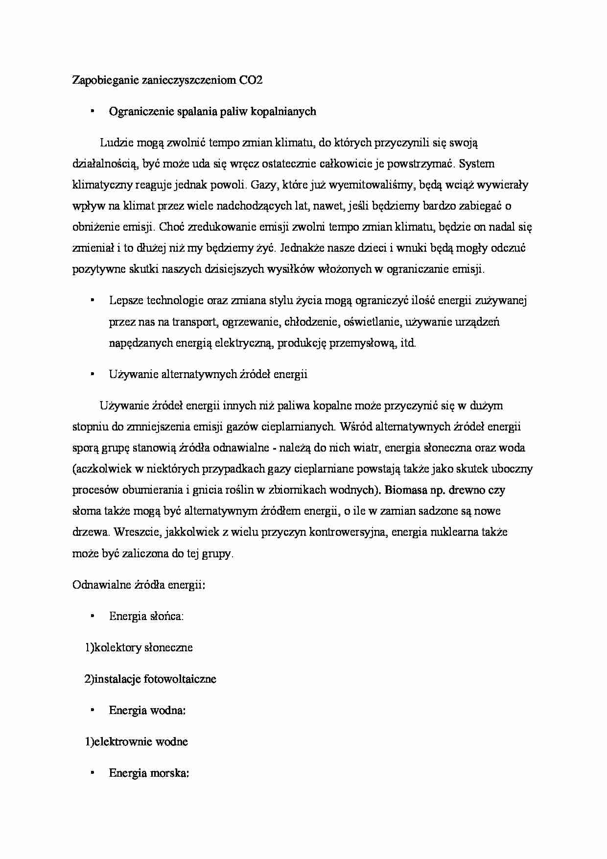 Zapobieganie zanieczyszczeniom CO2 - strona 1