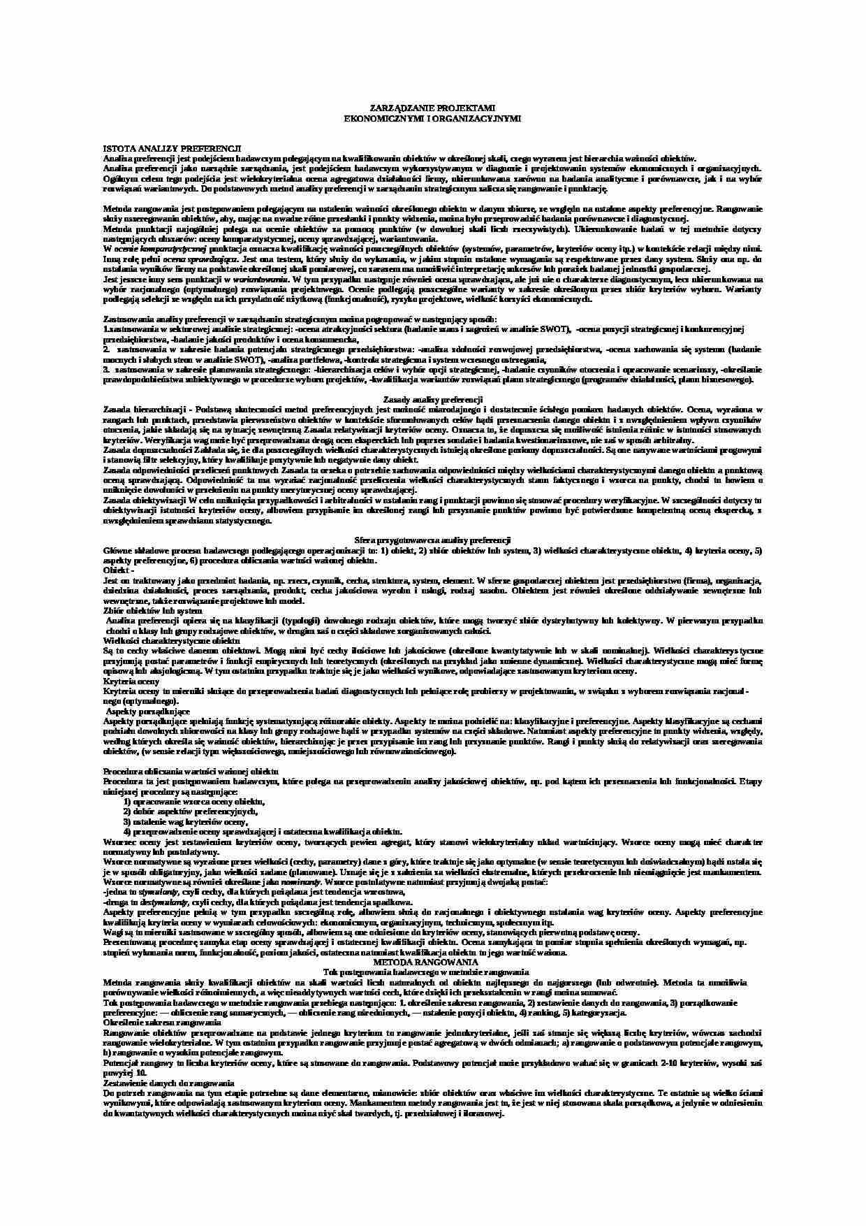 Zarzadzanie projektami MWSE, UE- wykłady - strona 1