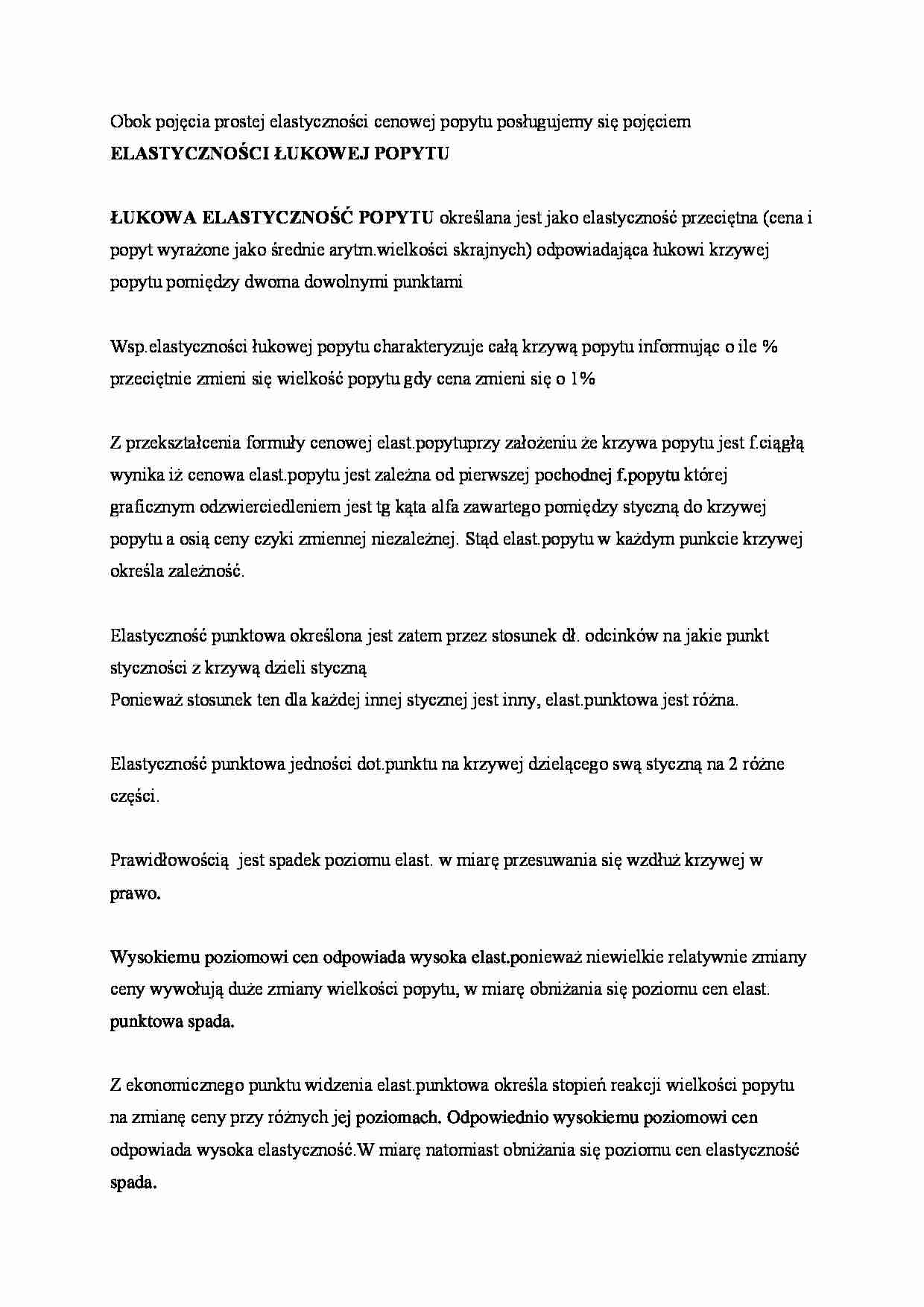 Łukowa elastyczność popytu - strona 1