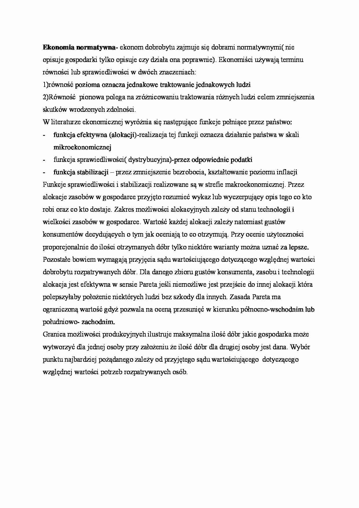 Ekonomia normatywna - strona 1