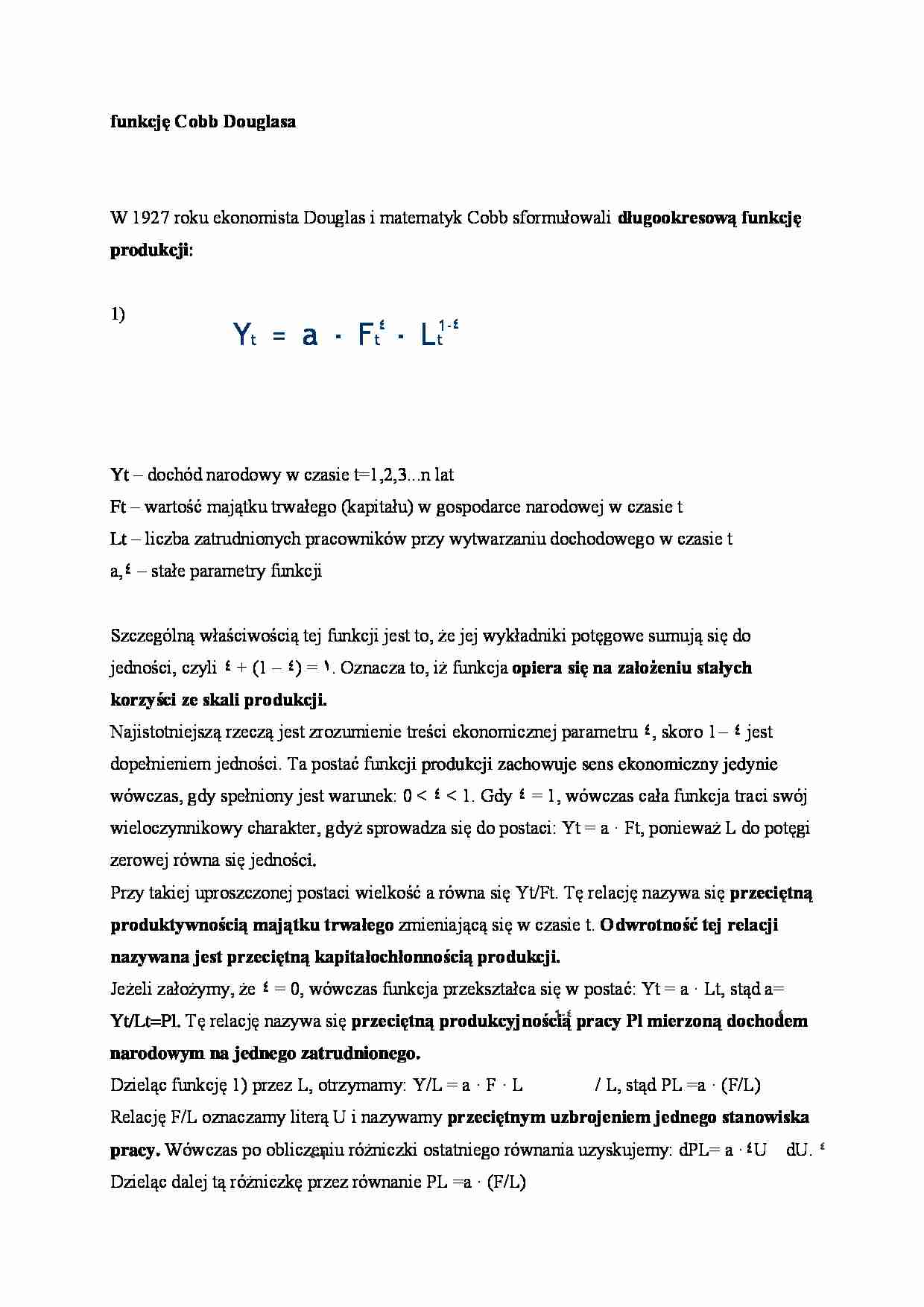 Funkcje Cobb Douglasa - strona 1