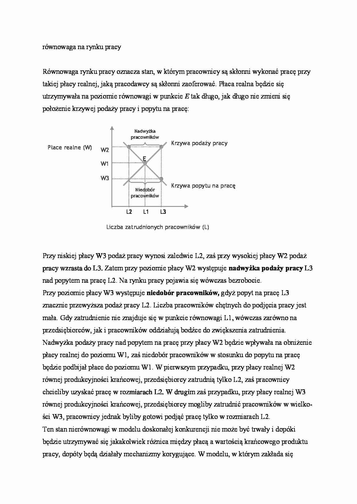 Równowaga na rynku pracy - strona 1