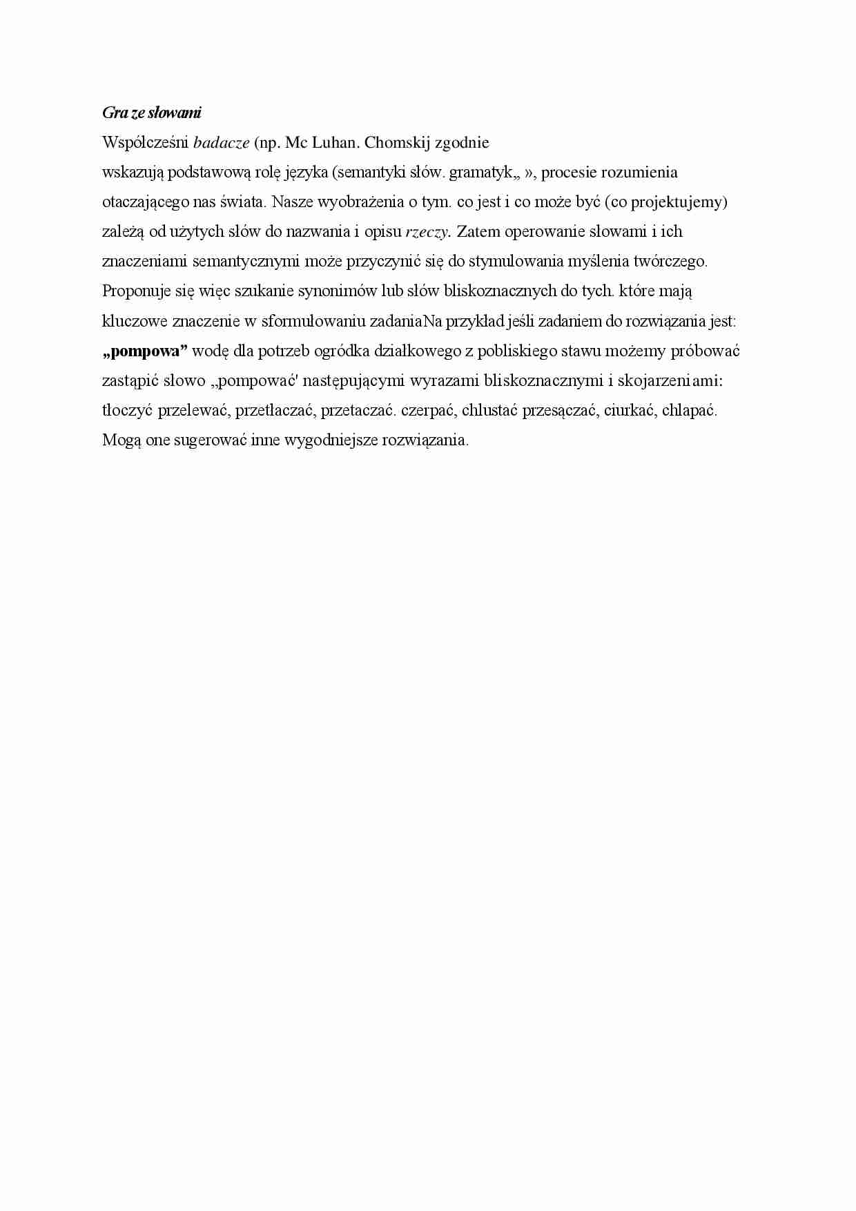 Gra ze słowami - strona 1