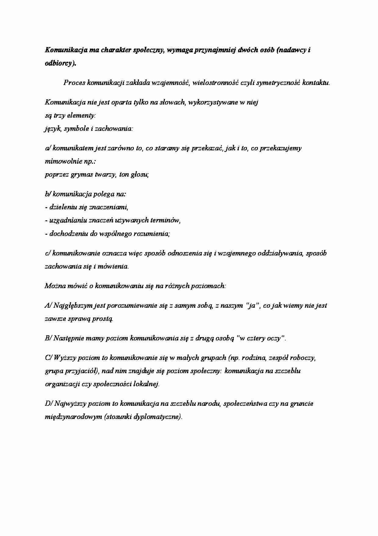 Komunikacja - nadawca, odbiorca - strona 1