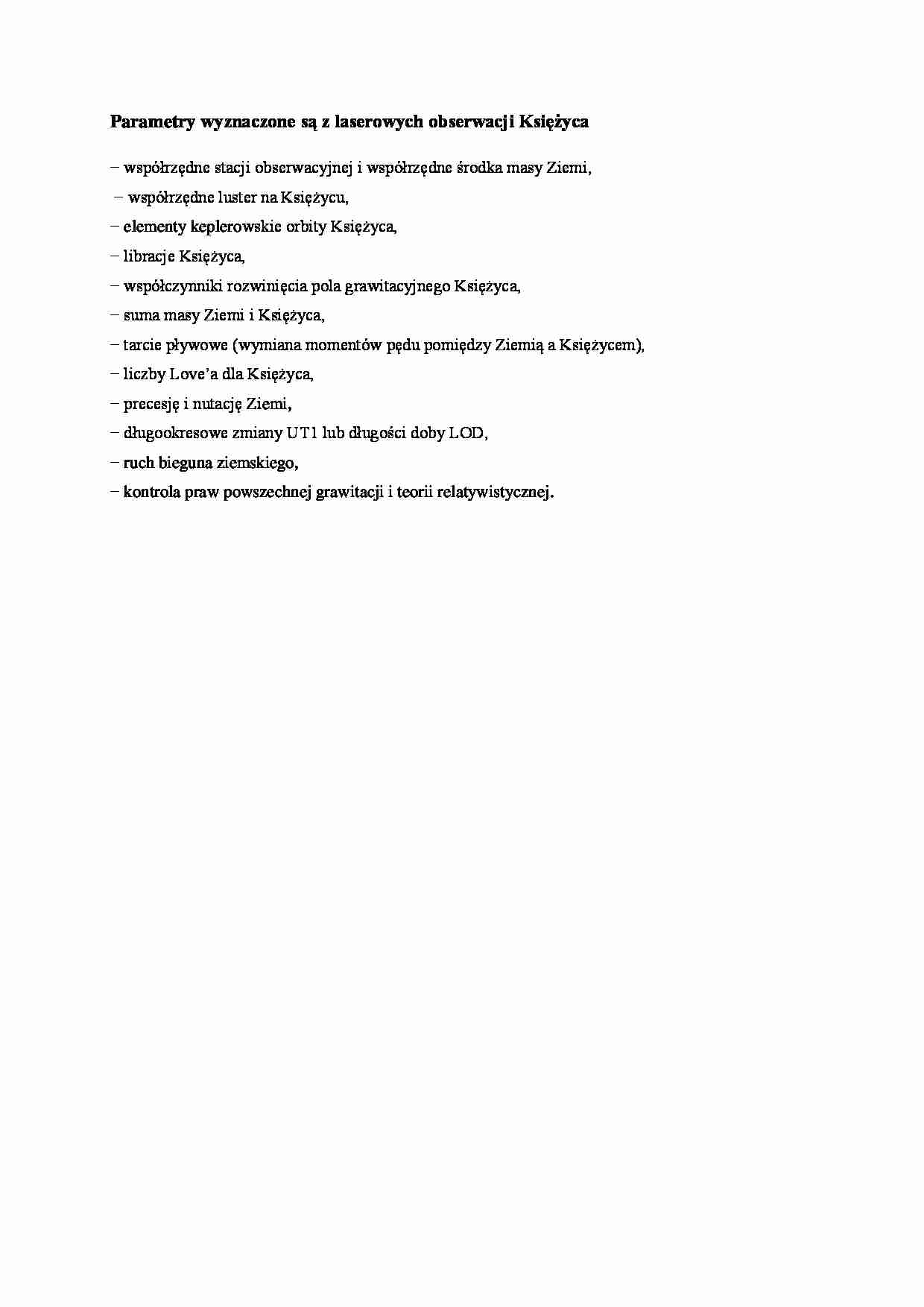 Parametry wyznaczone sa z laserowych obserwacji Ksi__yca - strona 1