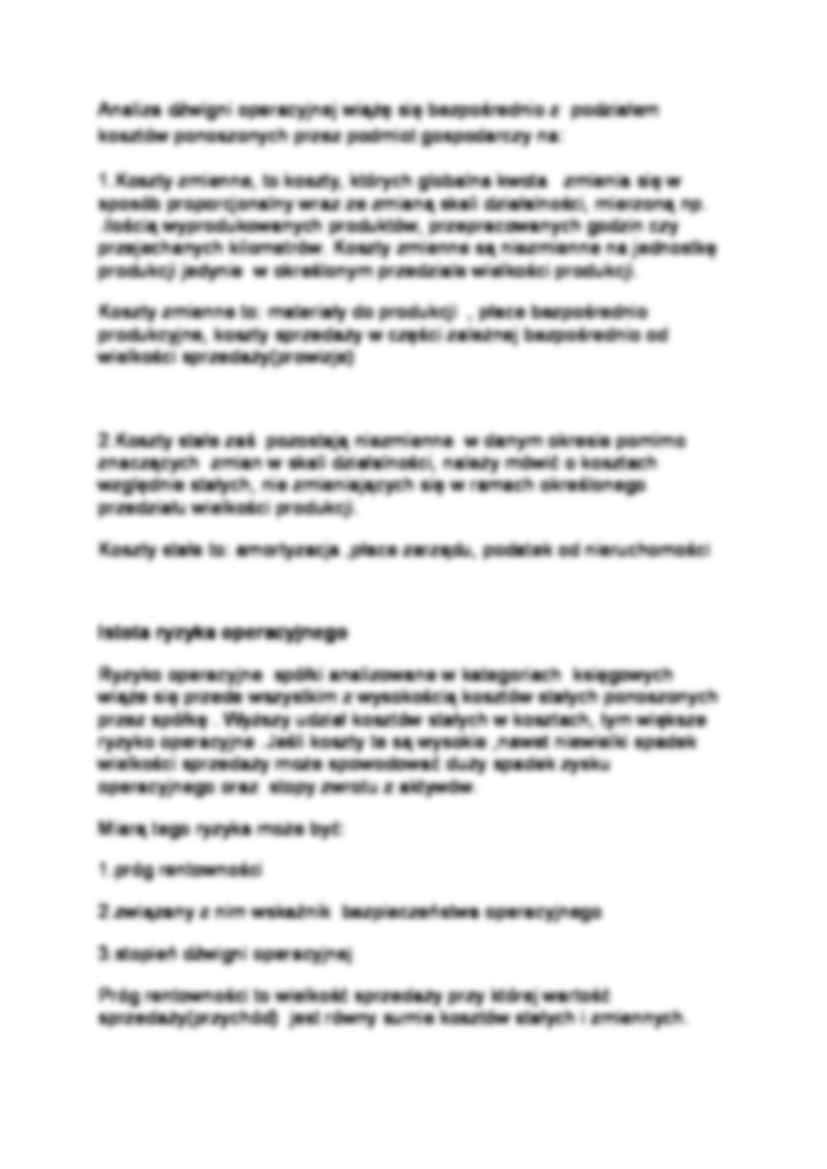 Dźwignia finansowa, operacyjna, połączona - strona 2