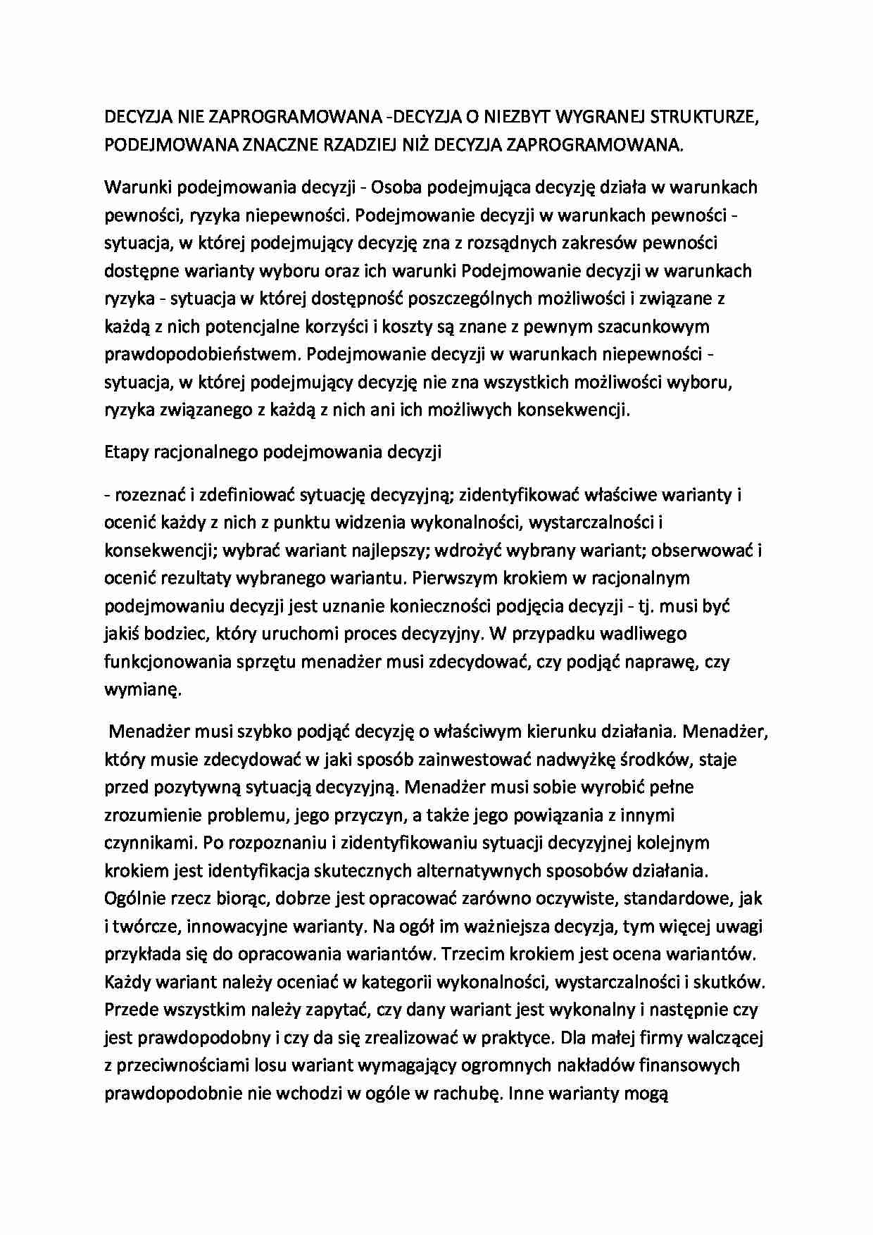 Racjonalne podejmowanie decyzji - strona 1