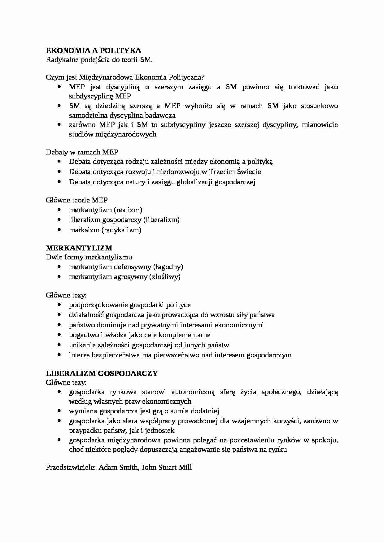 Ekonomia a polityka - omówienie - strona 1