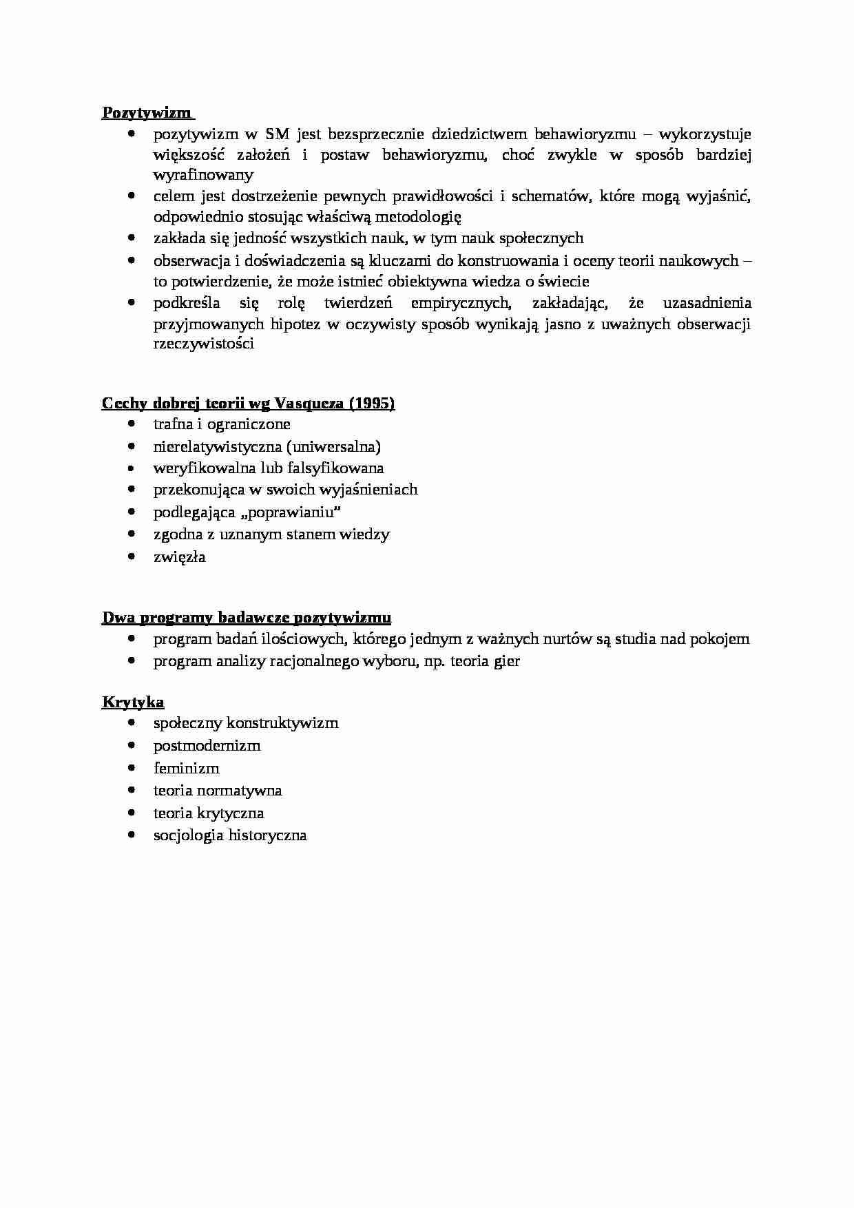 Ujęcie tradycyjne - Pozytywizm - omówienie - strona 1