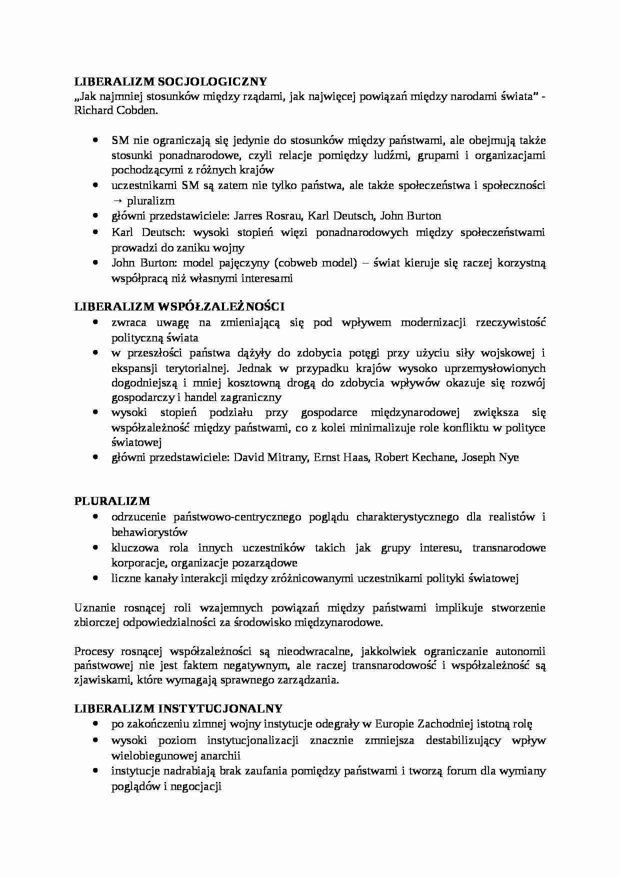 Różne odmiany liberalizmów - omówienie - strona 1