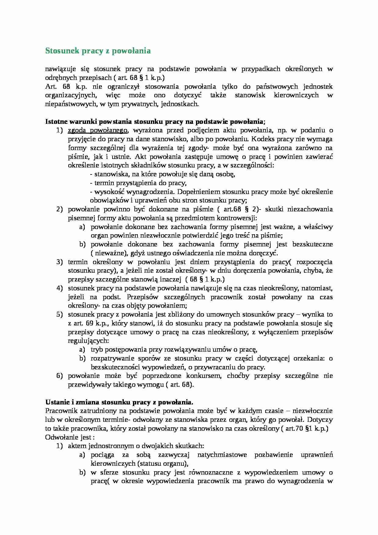 Stosunek pracy z powołania - omówienie - strona 1