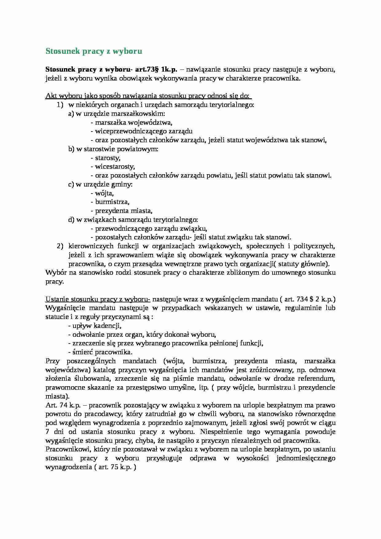 Stosunek pracy z wyboru - omówienie - strona 1