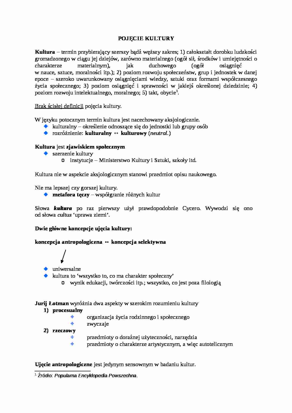 Pojęcie kultury - omówienie - strona 1