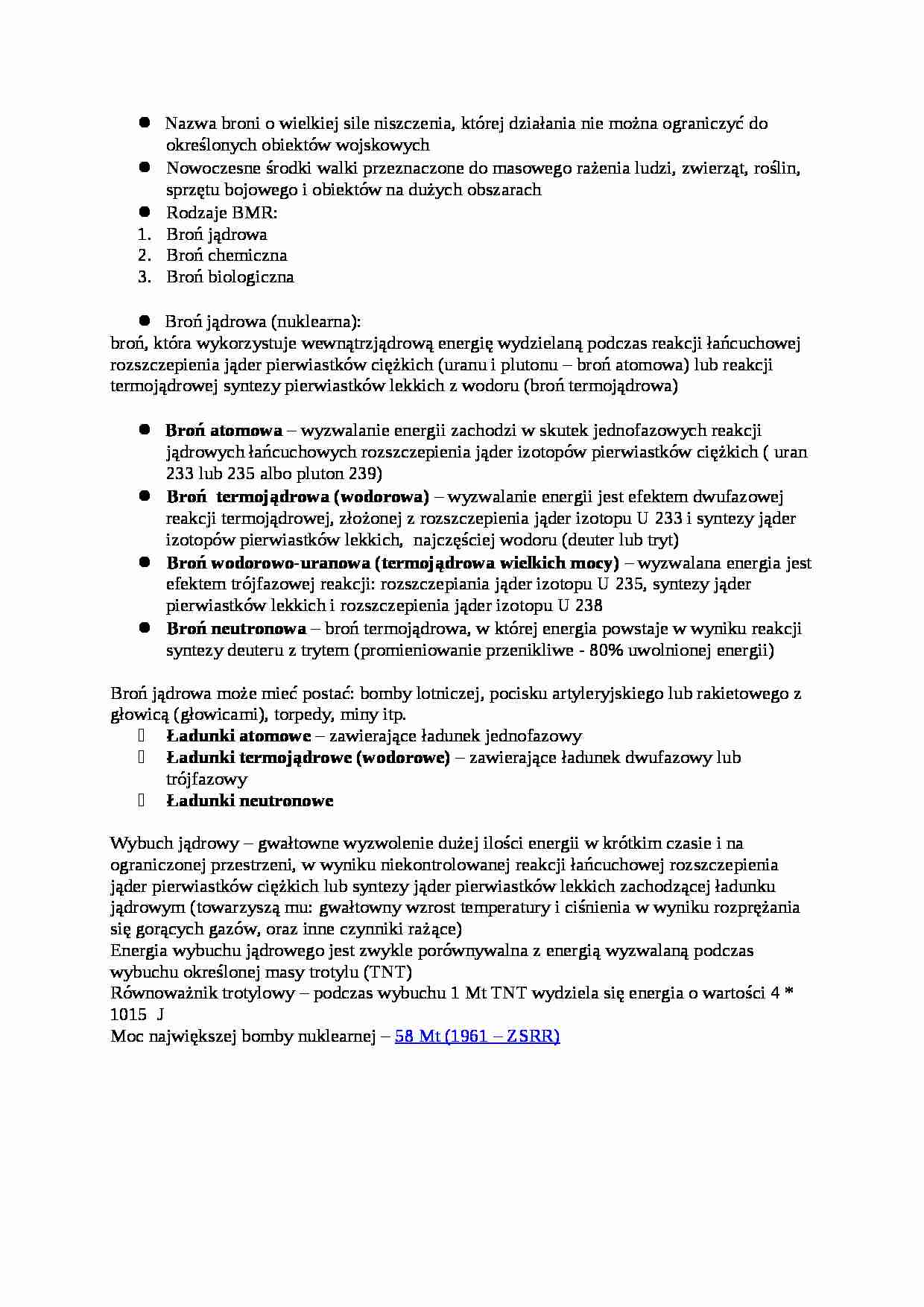 Broń jądrowa i jej rodzaje - omówienie - strona 1