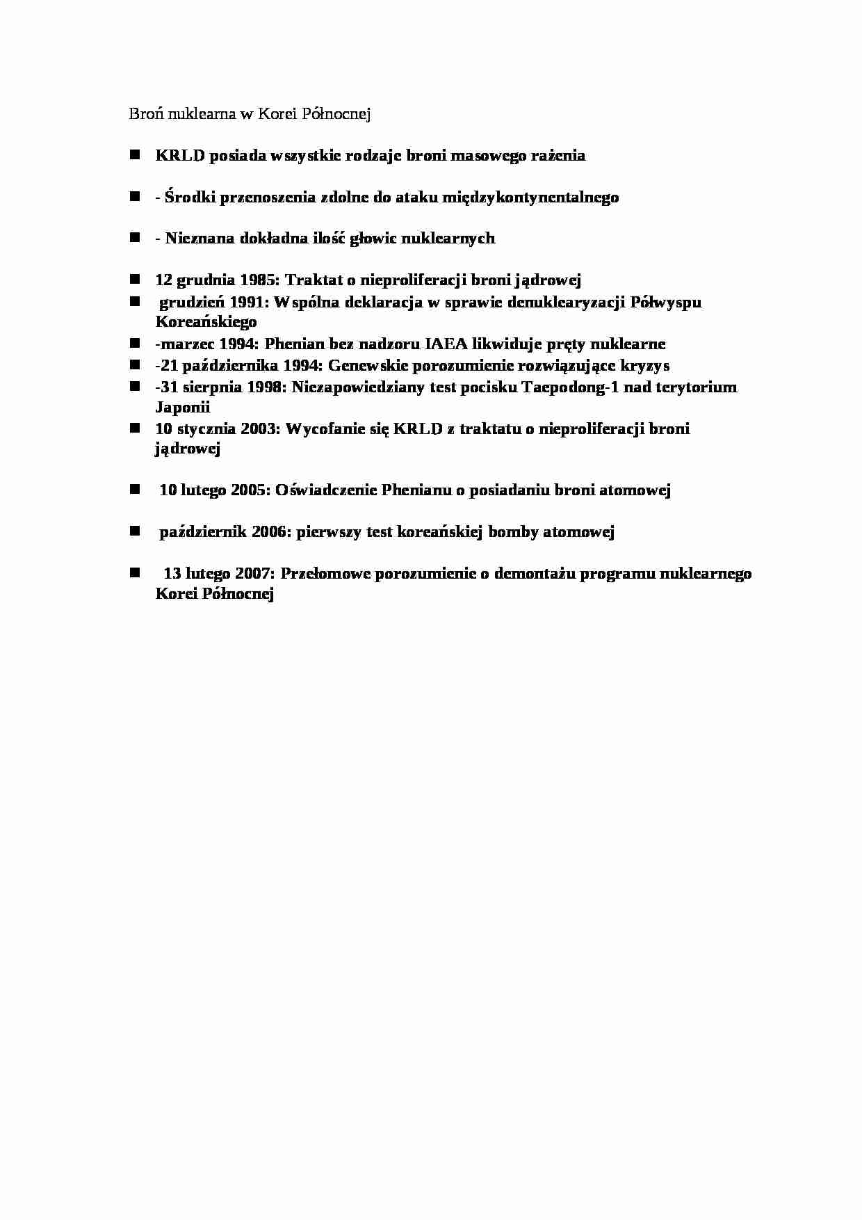  Broń nuklearna w Korei Północnej - omówienie - strona 1