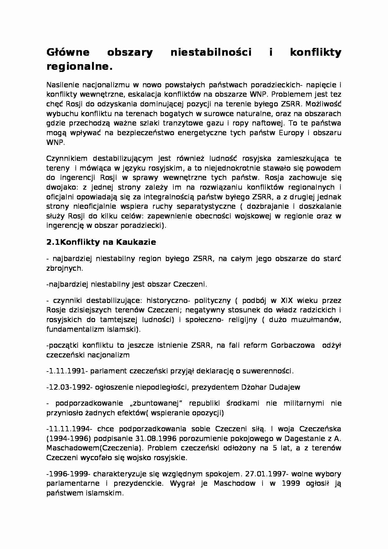 Główne obszary niestabilności - omówienie - strona 1