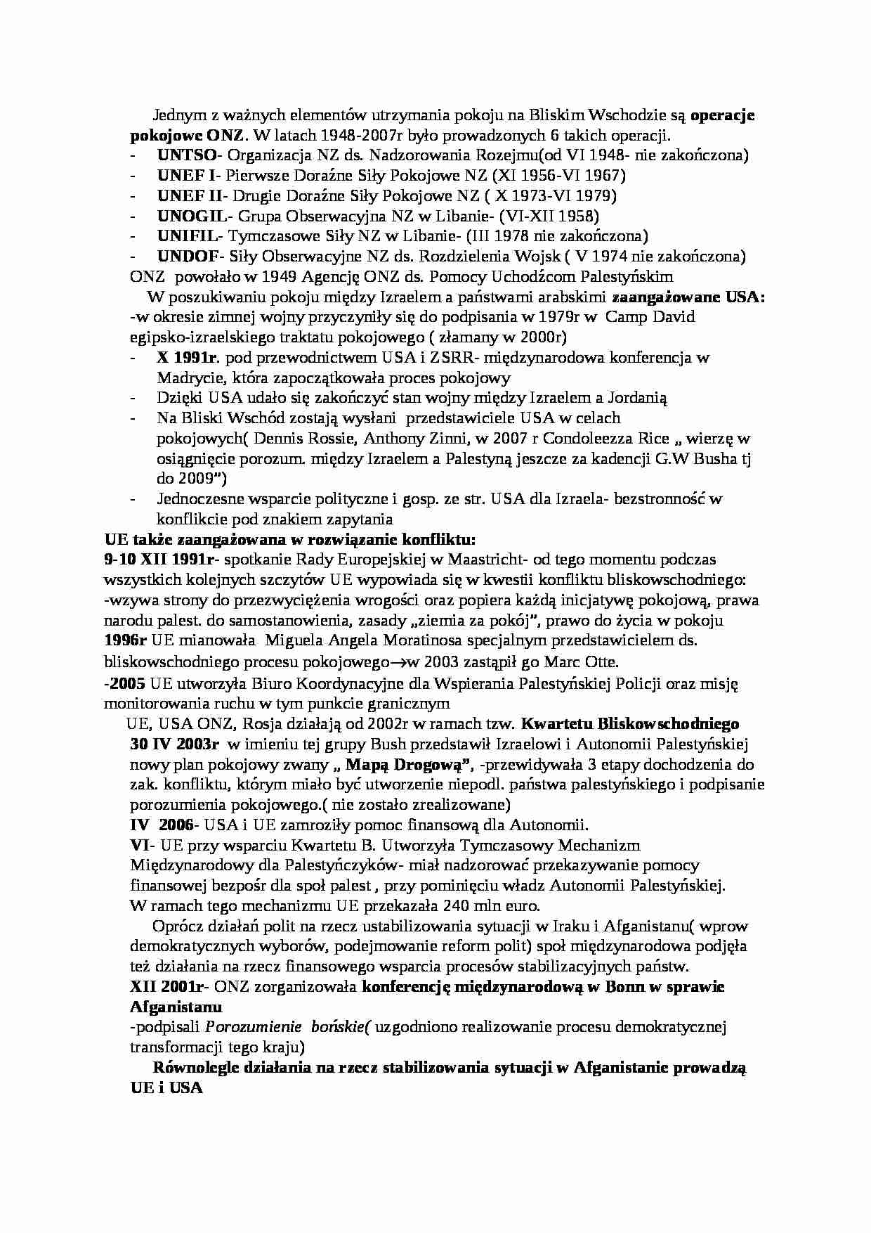 UE i USA na Bliskim Wschodzi - omówienie - strona 1