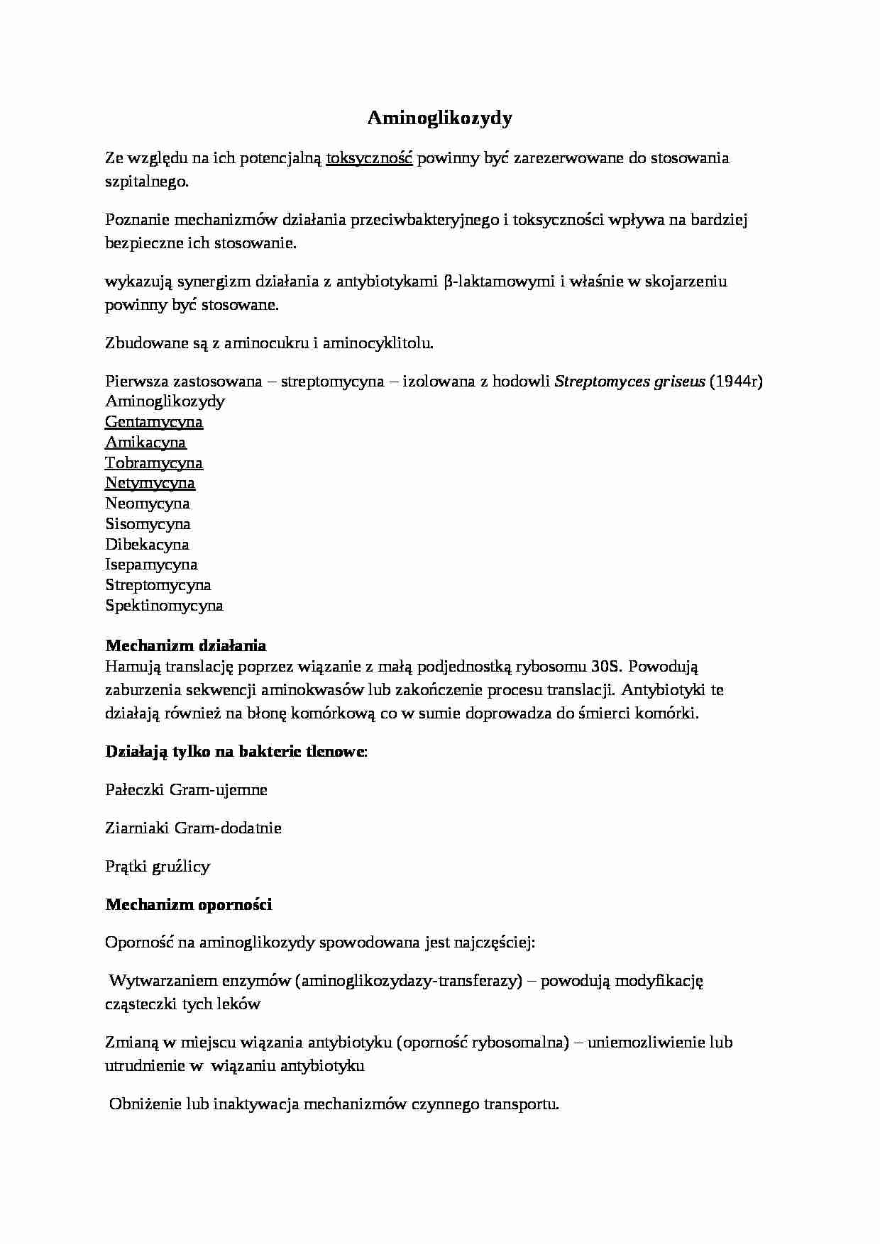 Aminoglikozydy - omówienie - strona 1