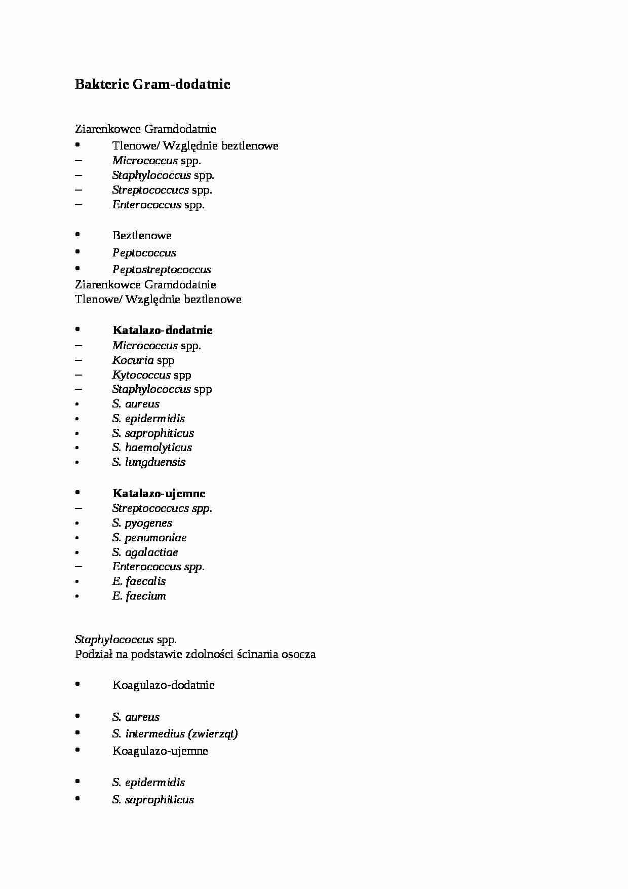 Bakterie gram-dodatnie - omówienie - strona 1
