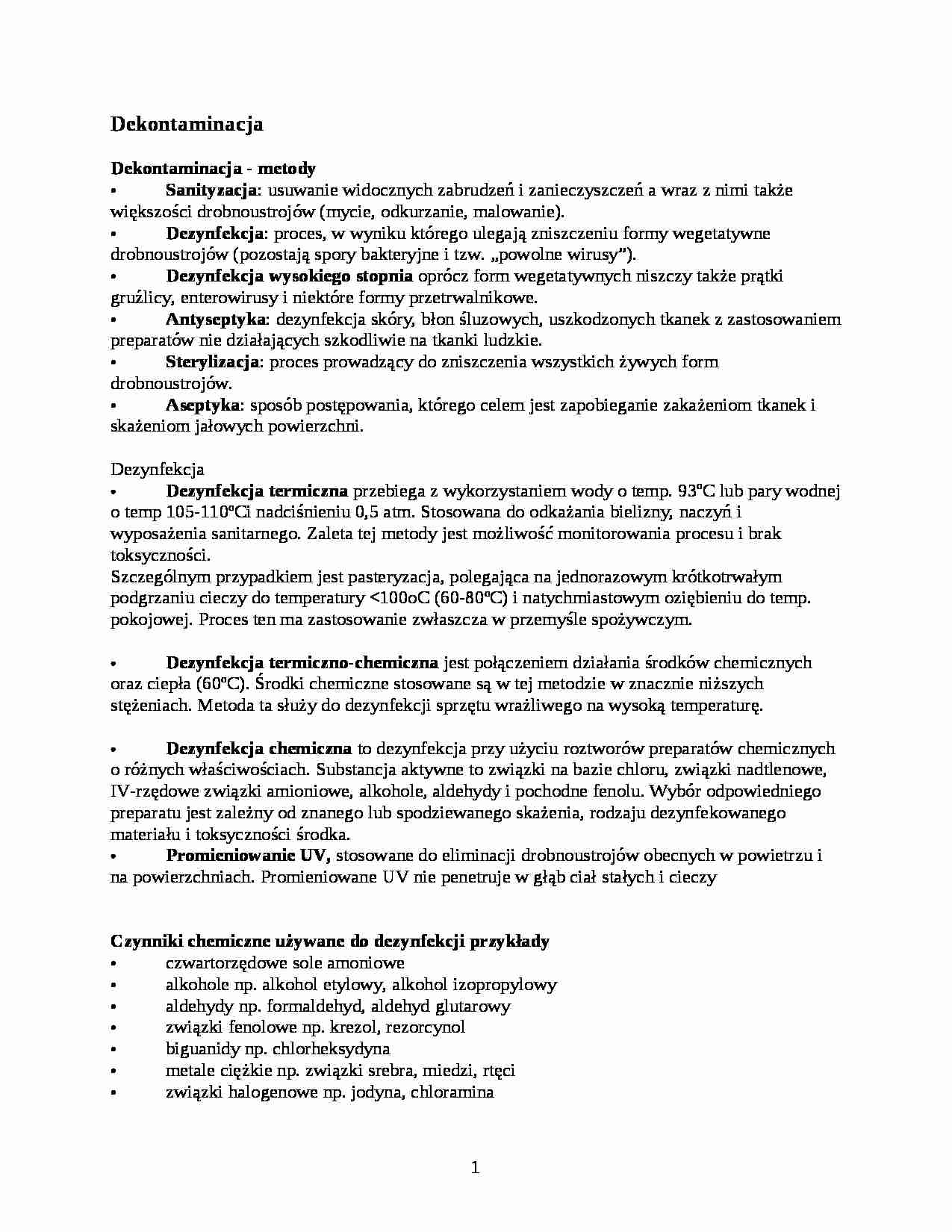 Dekontaminacja - omówienie - strona 1