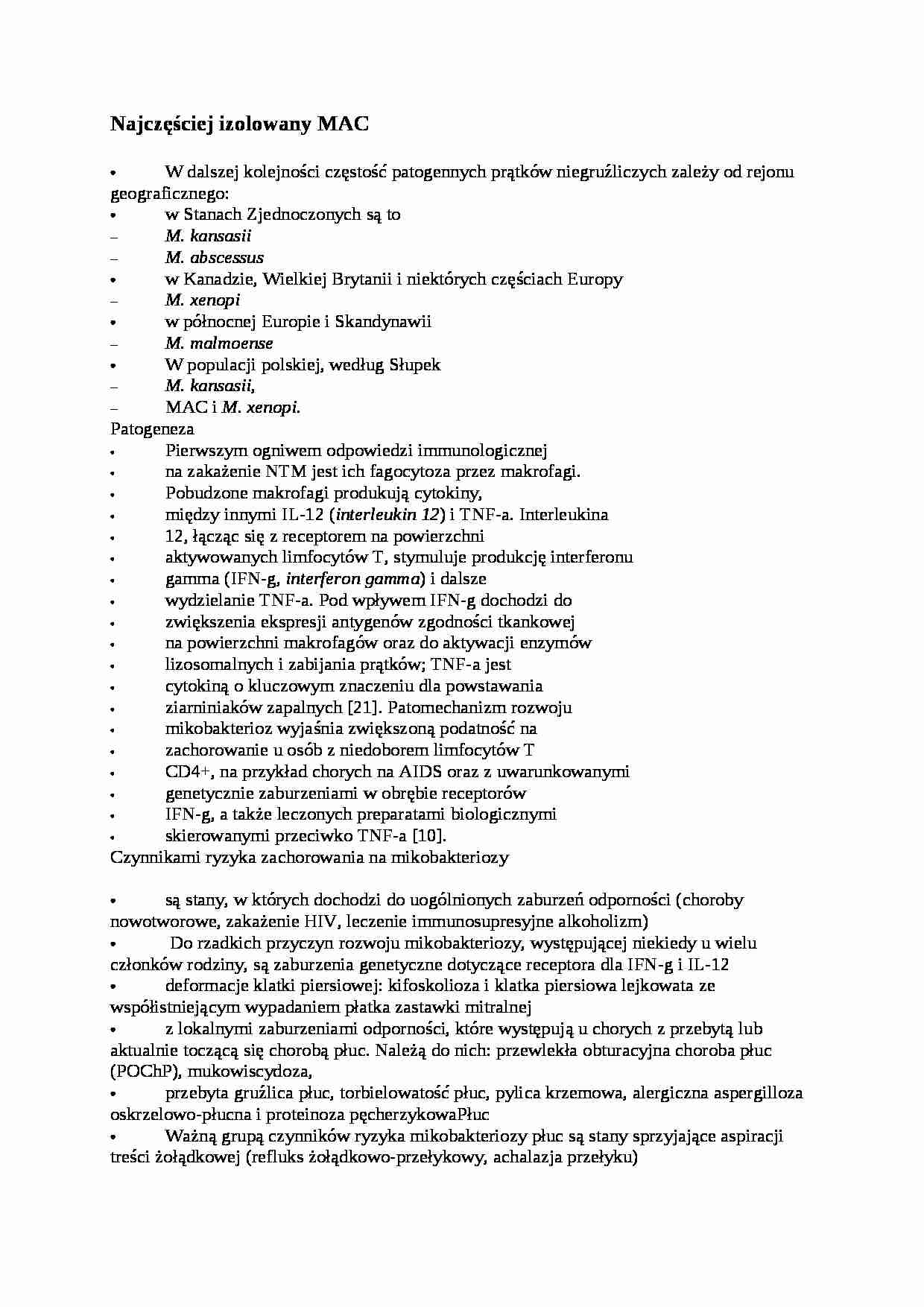 Najczęściej izolowany MAC - omówienie - strona 1