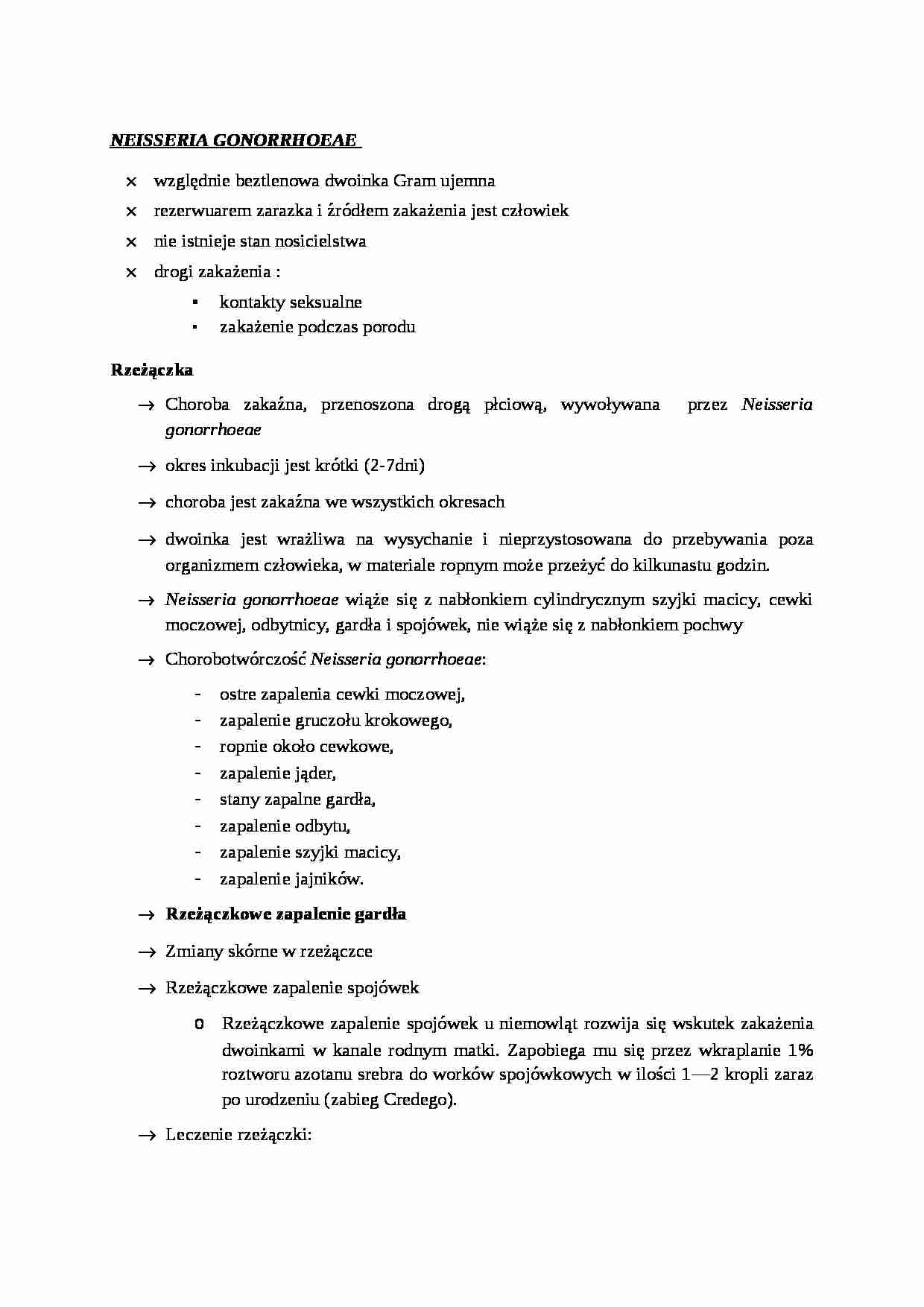 Neisseria gonorrhoea - omówienie - strona 1