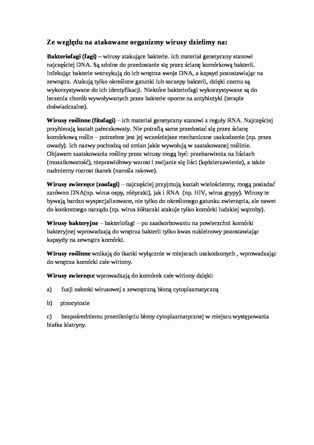 Podział wirusów - omówienie - strona 1