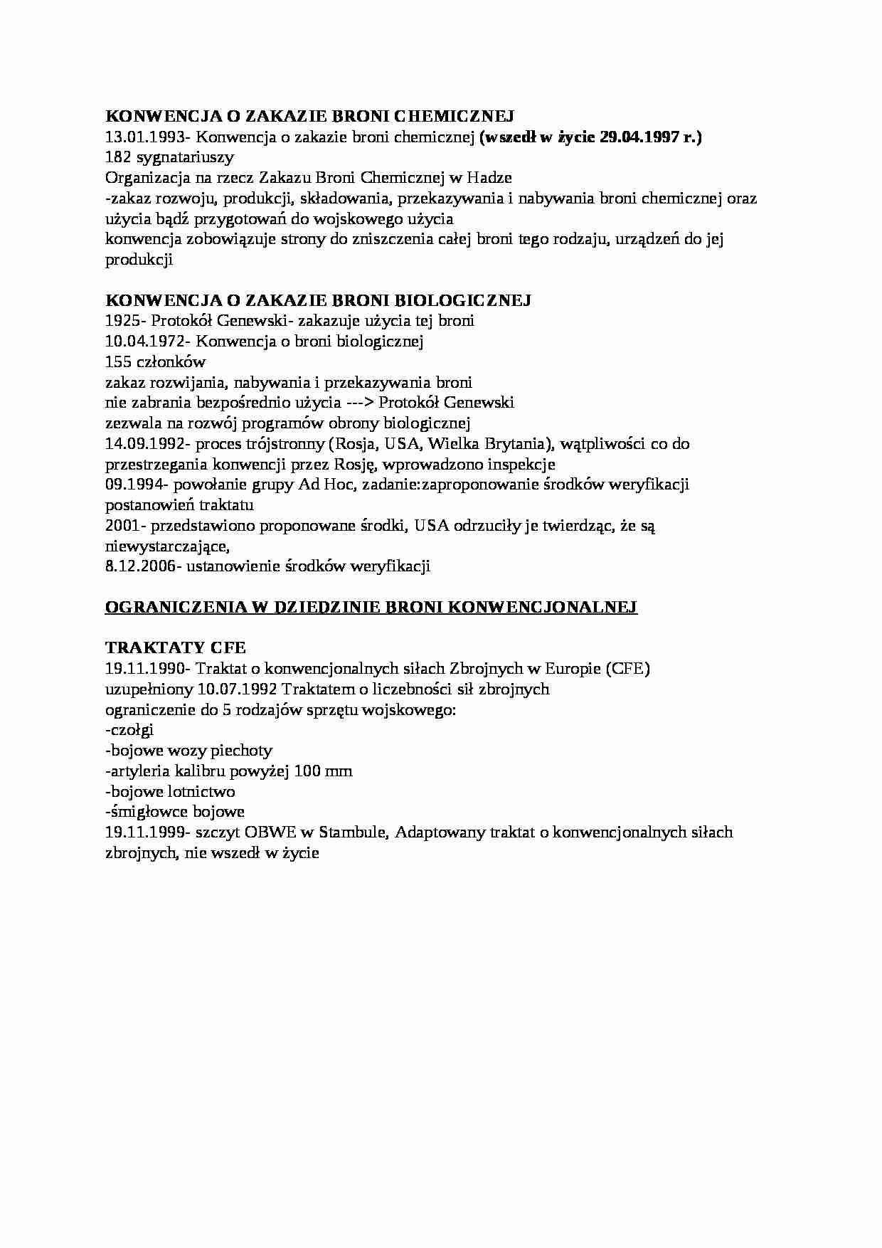 Konwencja o zakazie broni chemicznej - omówienie - strona 1