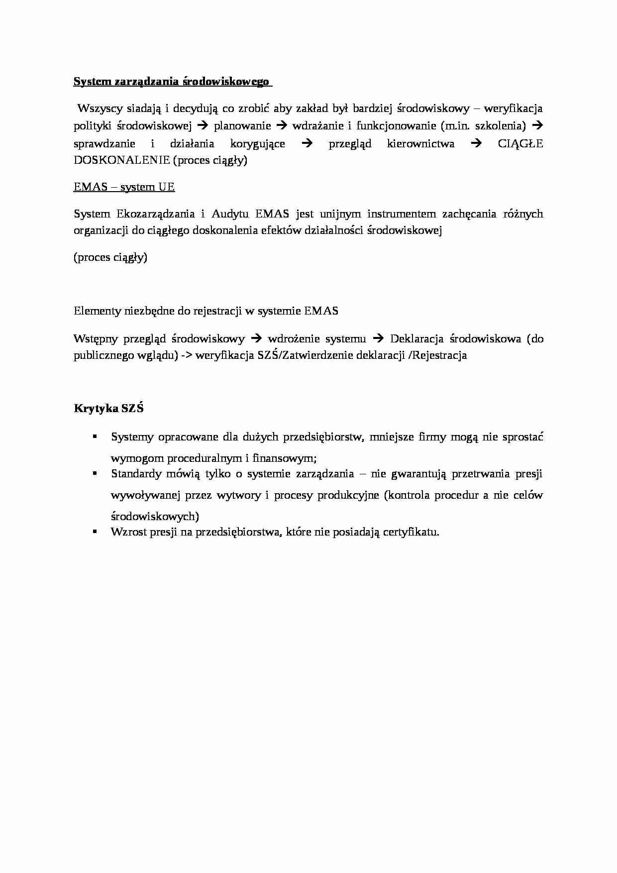 System zarządzania środowiskowego - strona 1