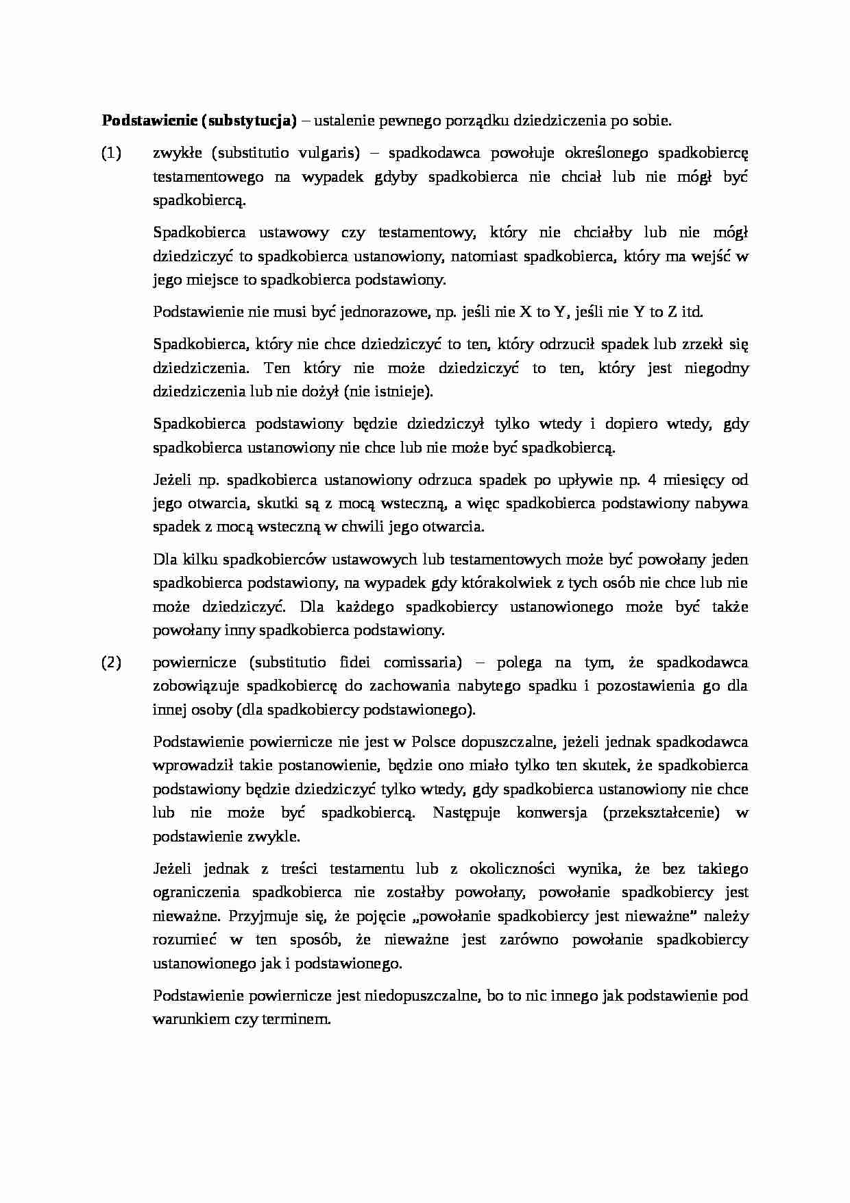 Podstawienie (substytucja) - omówienie - strona 1