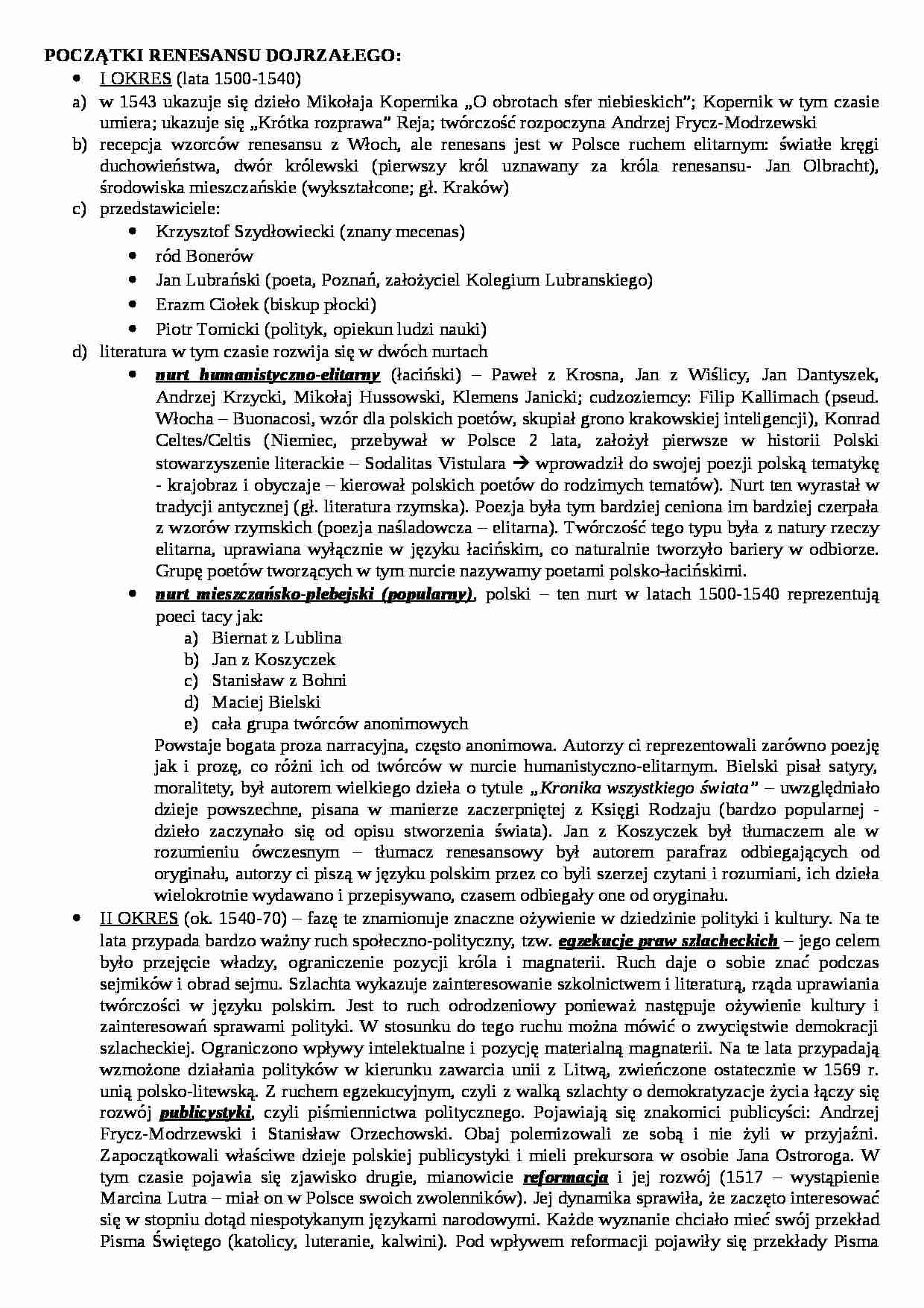 renesans, wykład - strona 1