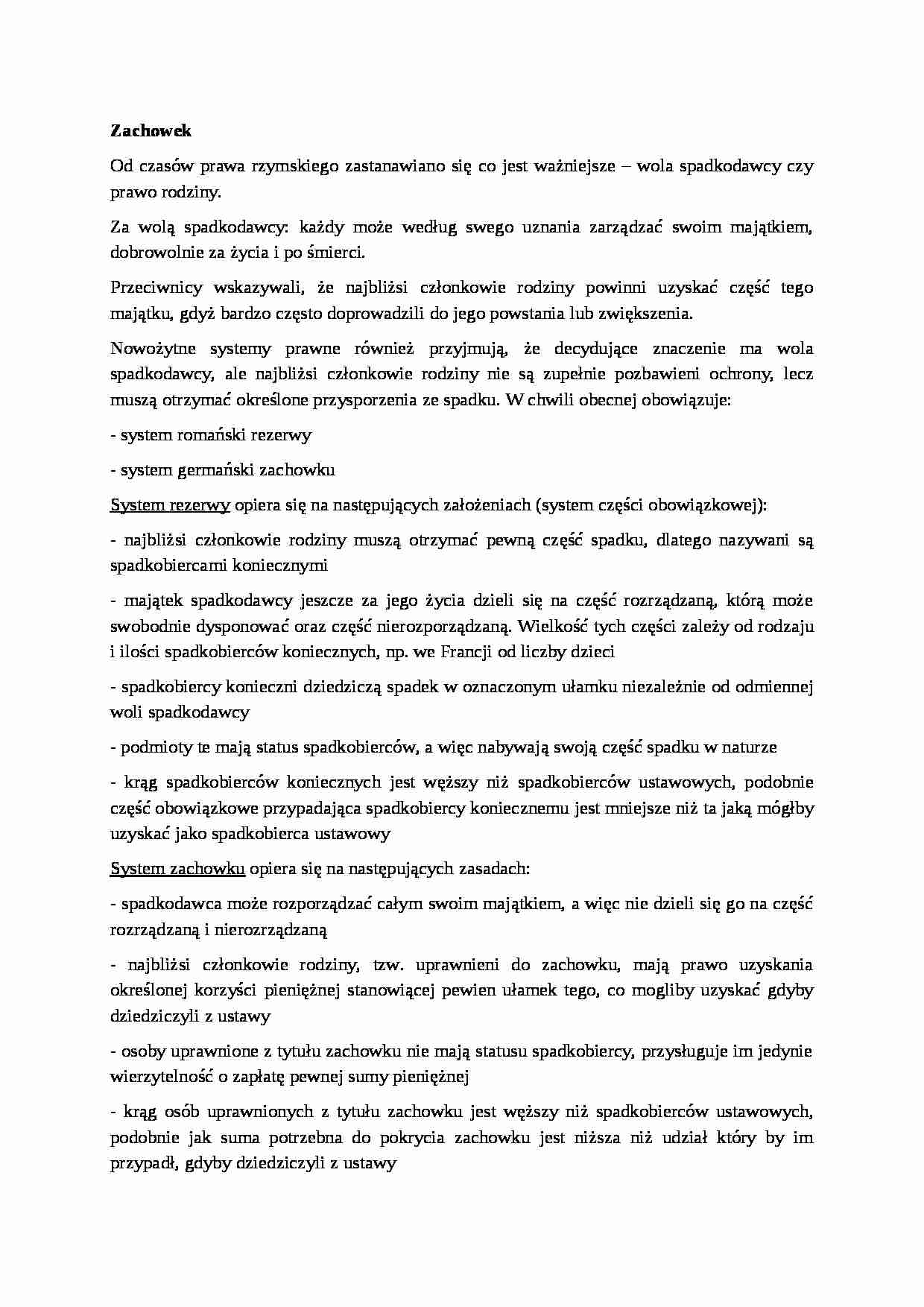 Zachowek - omówienie - strona 1