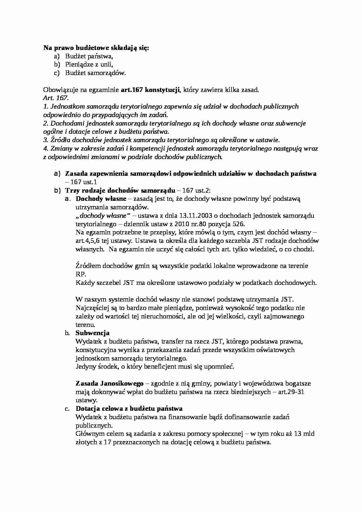 Składniki prawa budżetowego - omówienie - strona 1