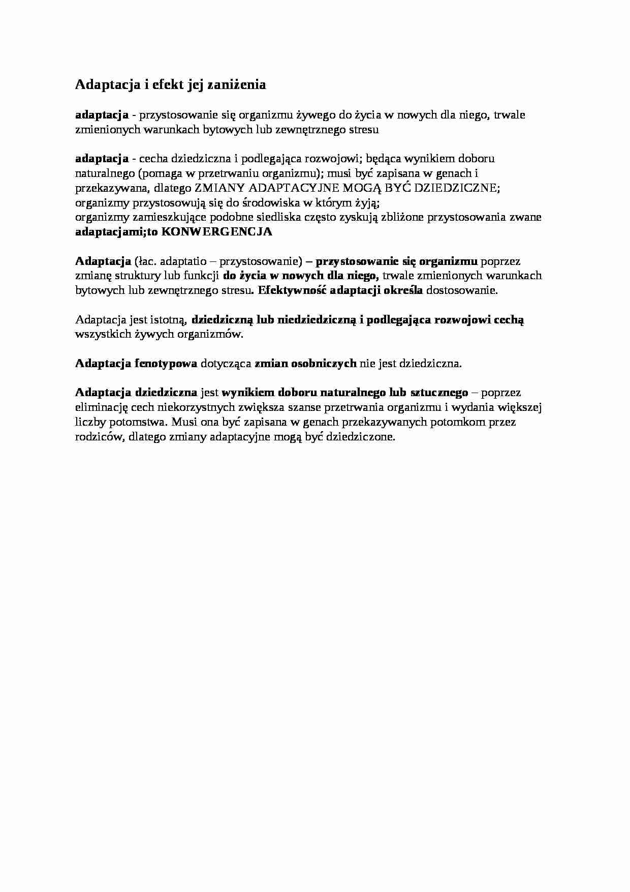 Adaptacja i efekt jej zaniżenia - strona 1