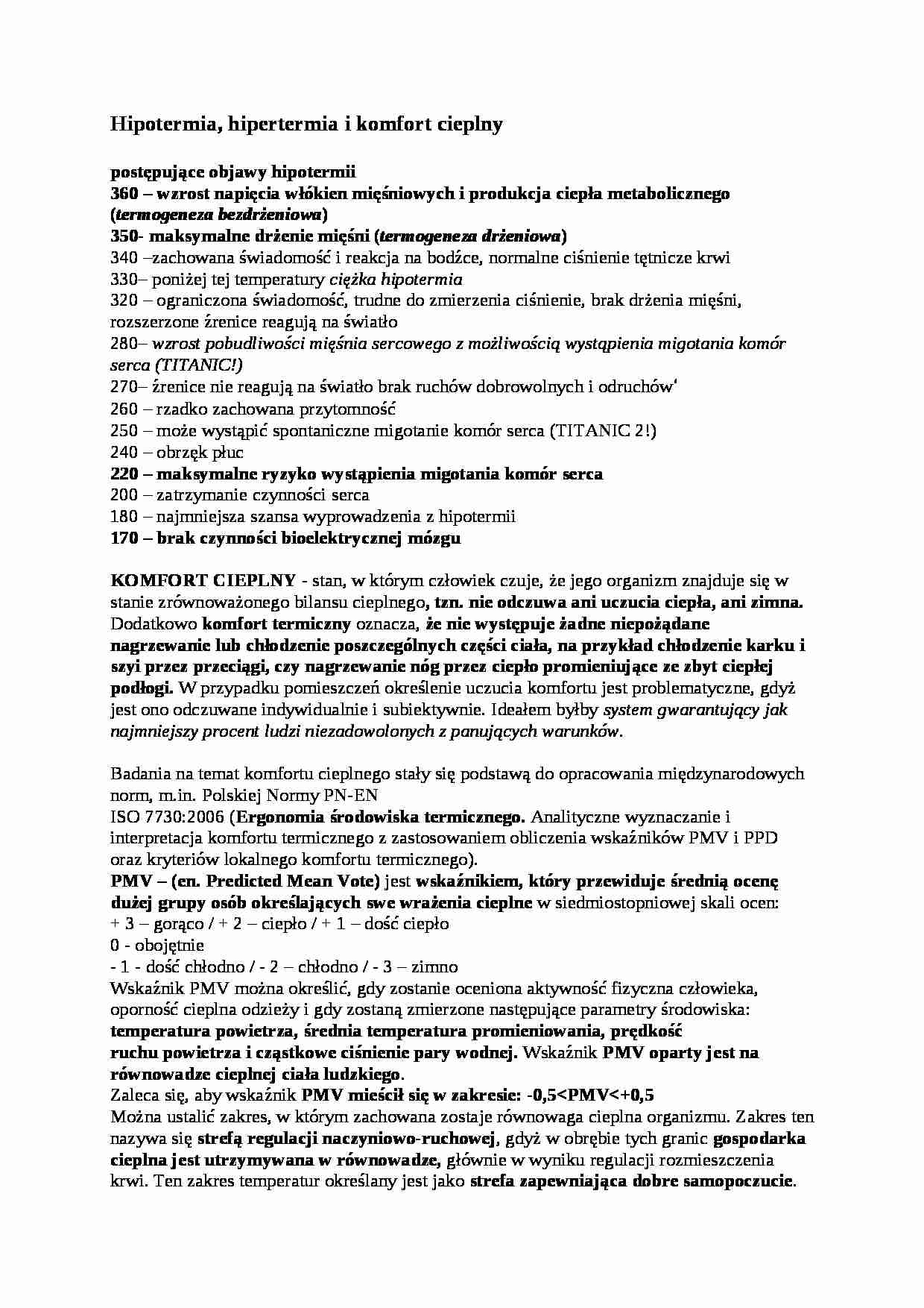 hipertermia i komfort cieplny - omówienie - strona 1