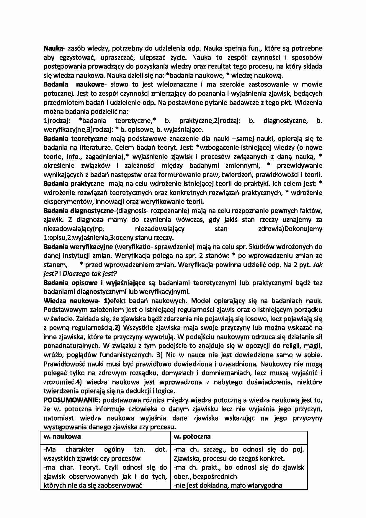 Metodologia badań społecznych WYKŁAD - strona 1