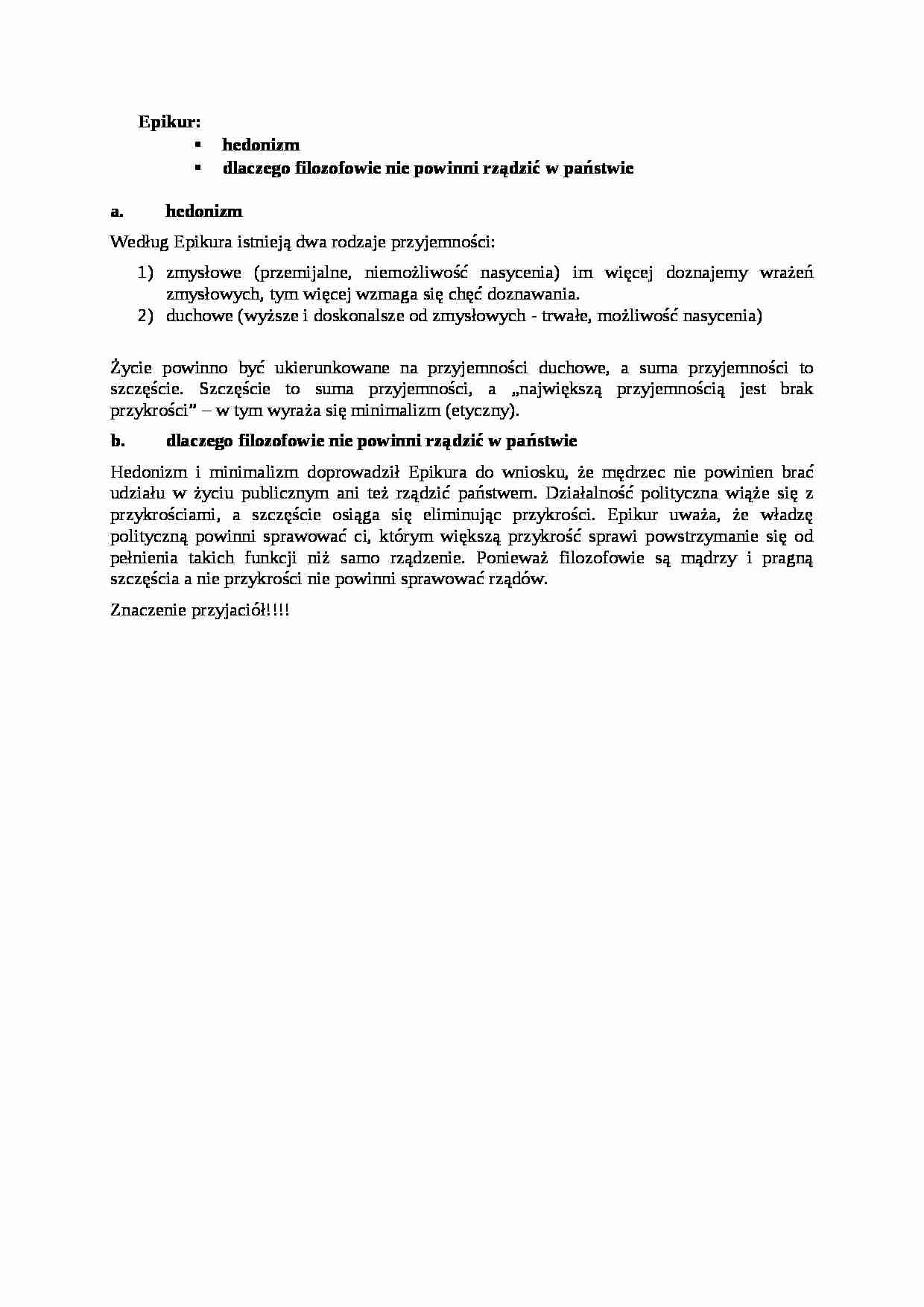 Epikur - omówienie - strona 1