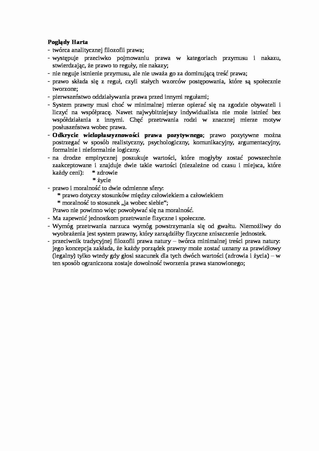 Filozofia, Poglądy Harta - omówienie - strona 1