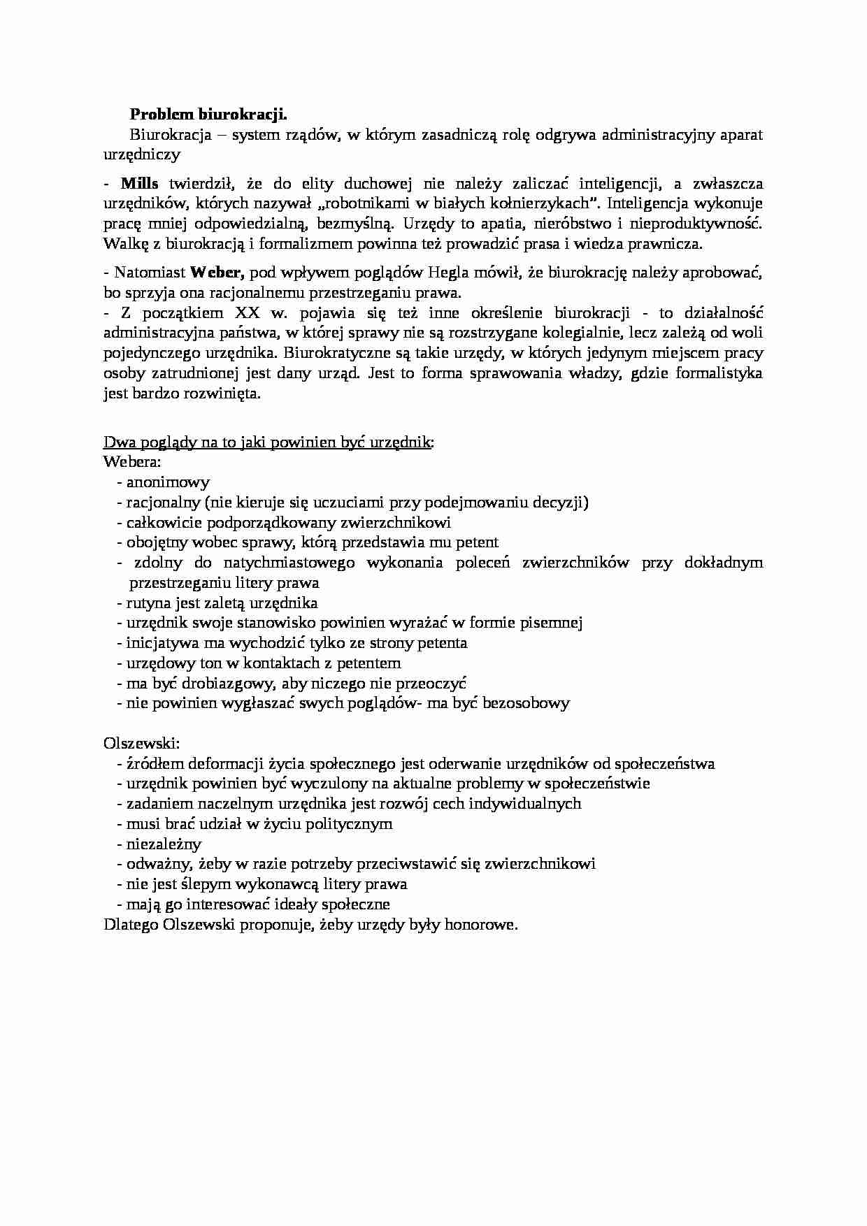 Problem biurokracji - omówienie - strona 1