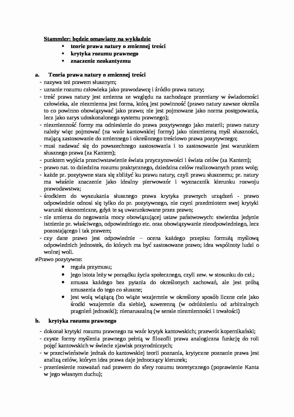 Stammler - omówienie - strona 1